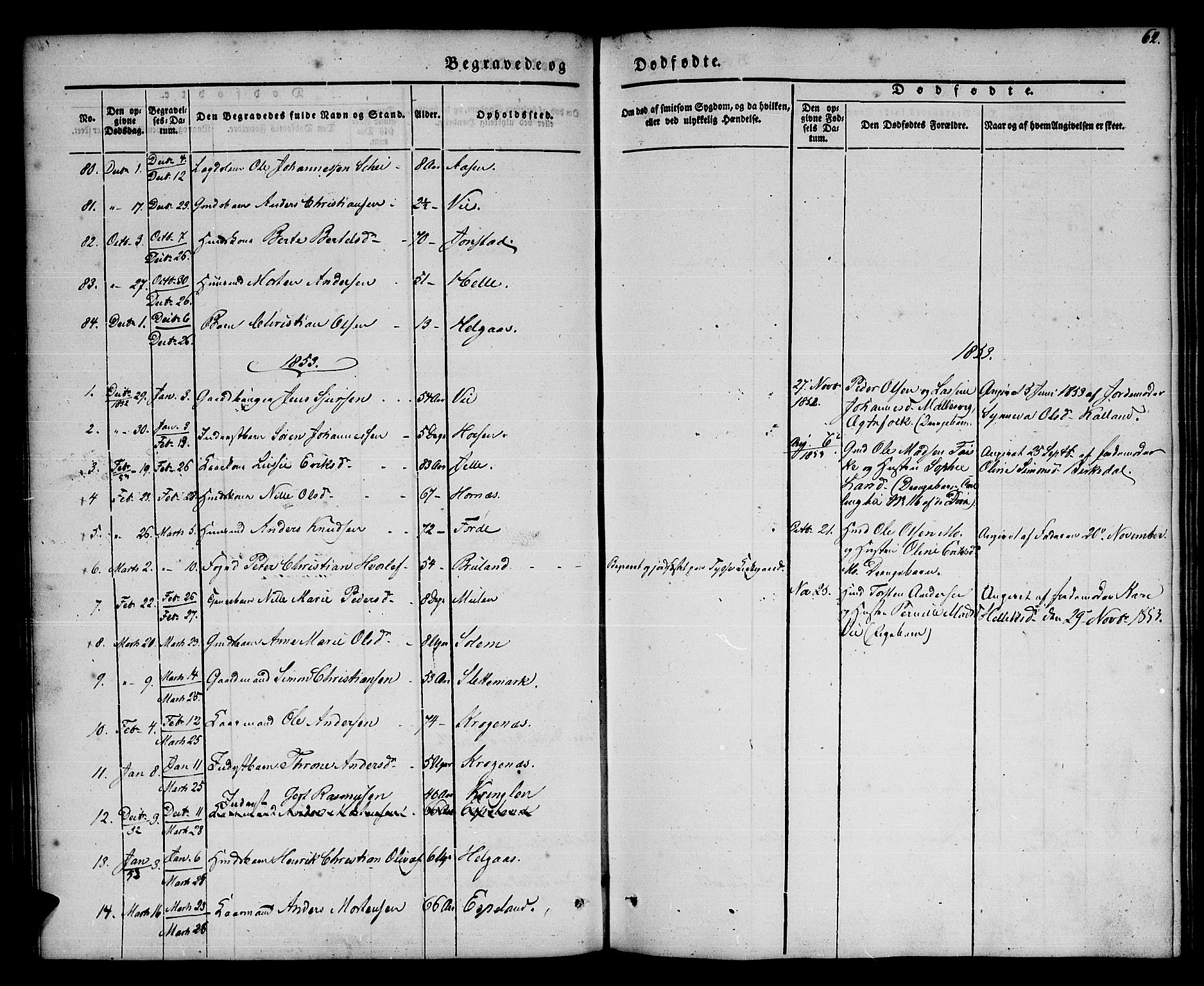 Førde sokneprestembete, SAB/A-79901/H/Haa/Haaa/L0008: Parish register (official) no. A 8, 1843-1860, p. 62