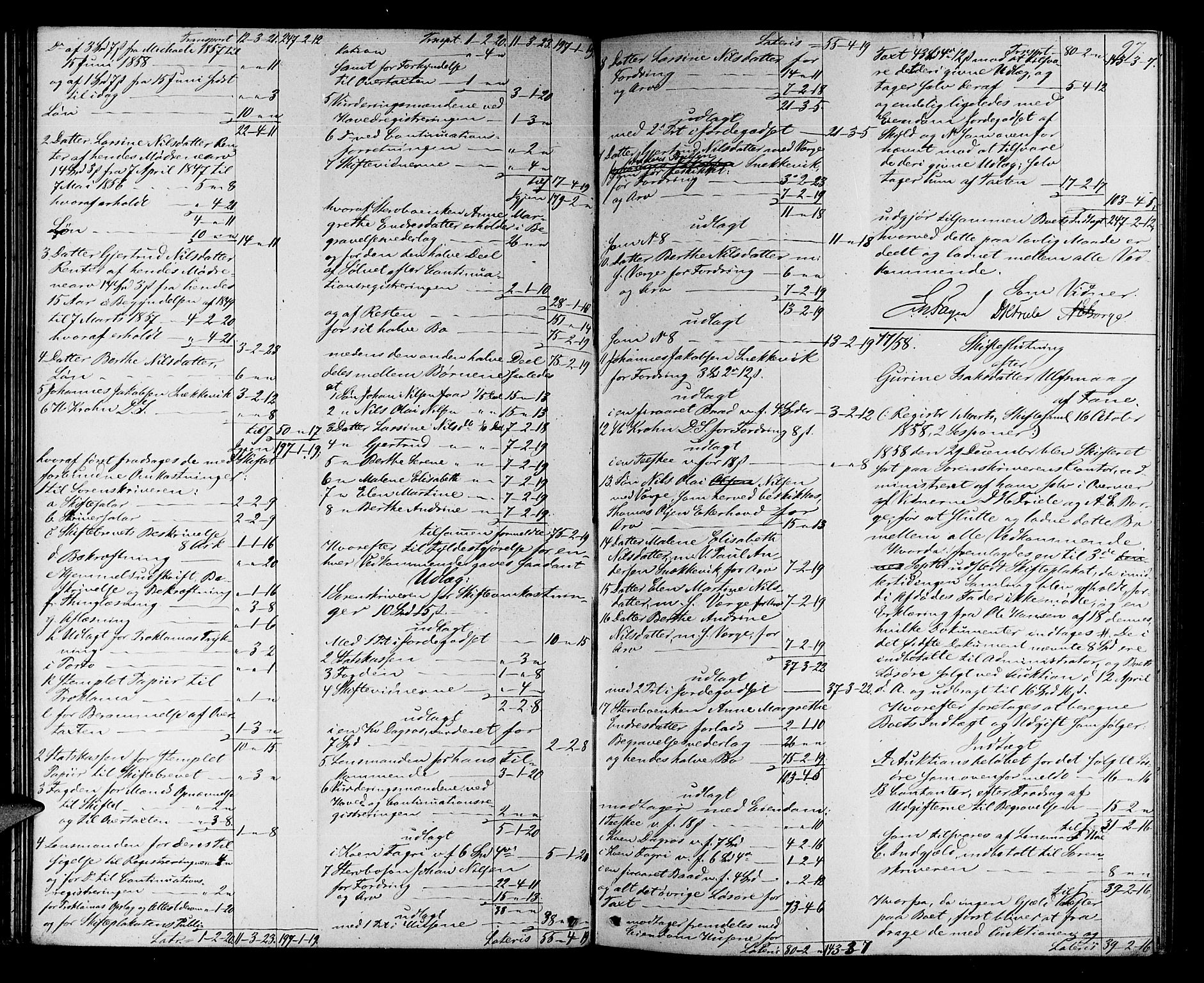 Midhordland sorenskriveri, AV/SAB-A-3001/1/H/Hd/L0003: Skifteutlodningsprotokoll, 1857-1863, p. 96b-97a