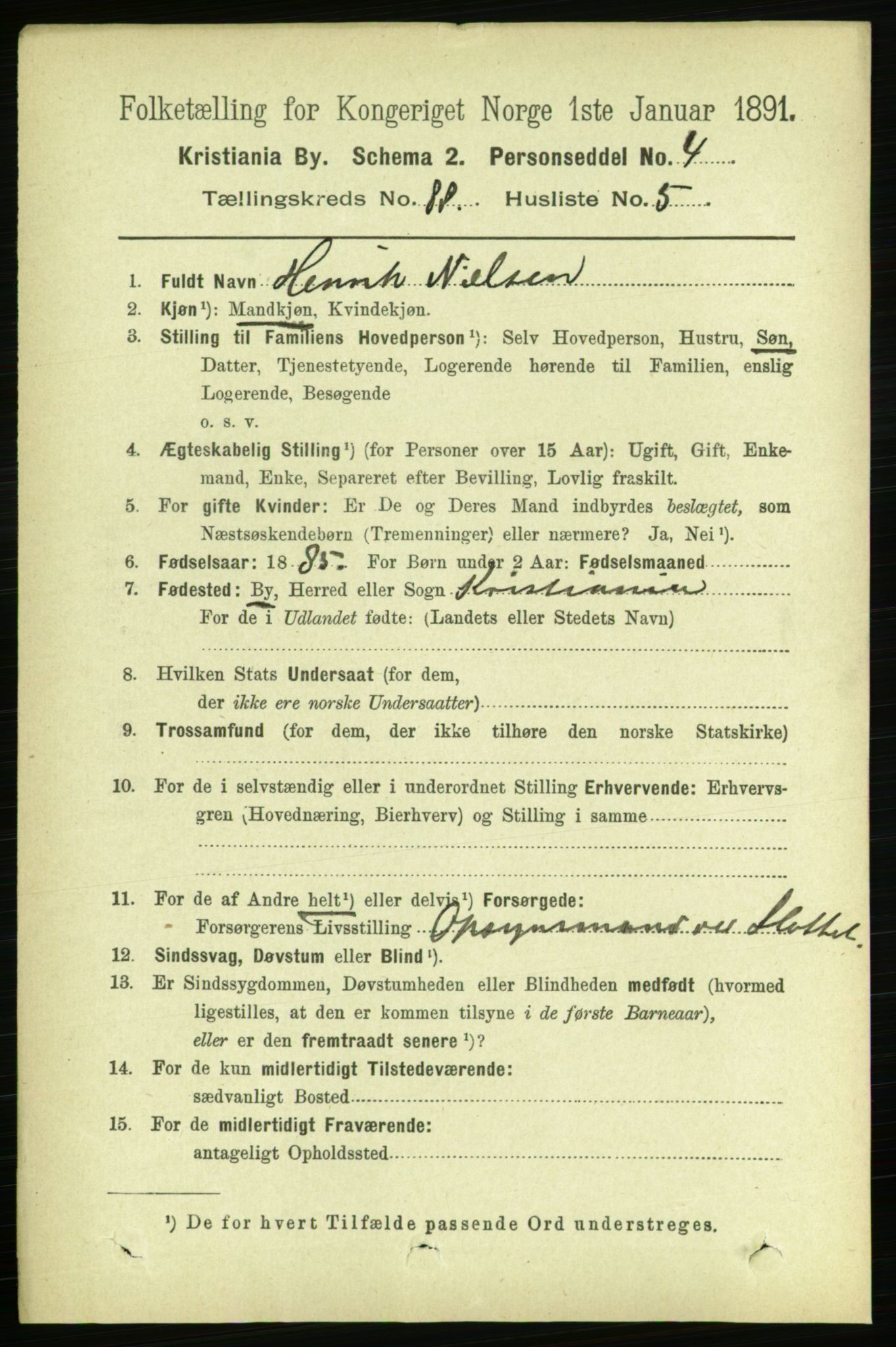 RA, 1891 census for 0301 Kristiania, 1891, p. 43865