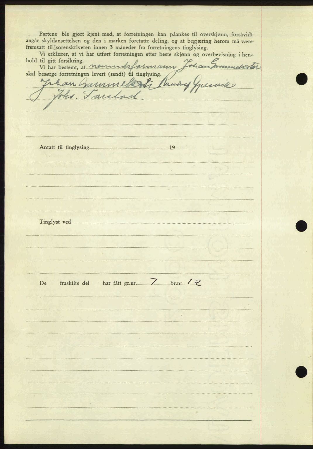 Romsdal sorenskriveri, AV/SAT-A-4149/1/2/2C: Mortgage book no. A31, 1949-1949, Diary no: : 3216/1949