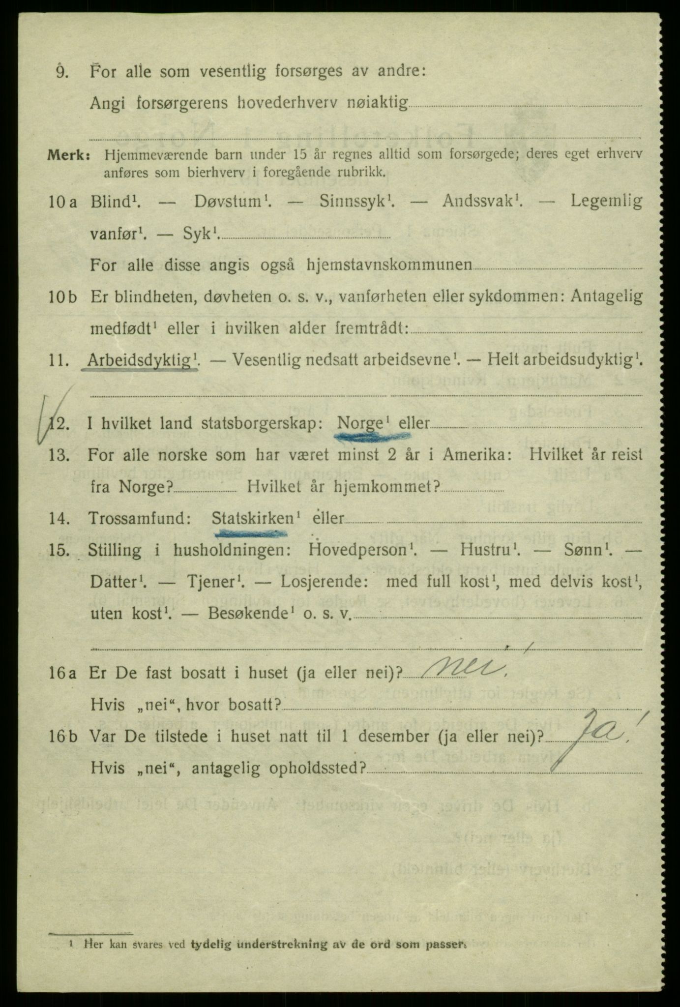 SAB, 1920 census for Bergen, 1920, p. 85054