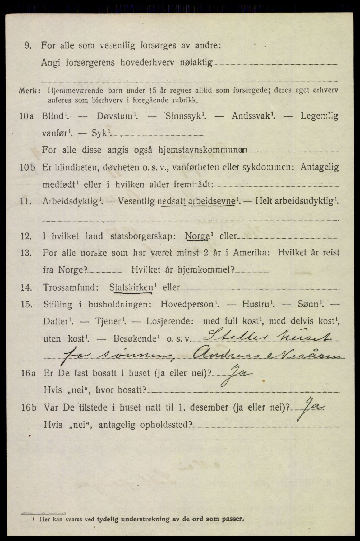 SAH, 1920 census for Vardal, 1920, p. 2986