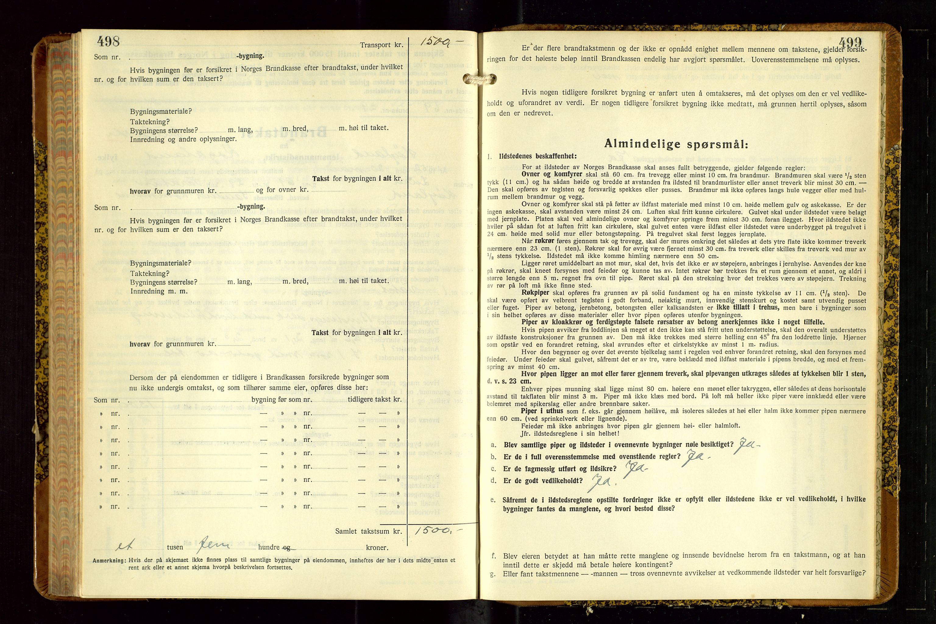 Høyland/Sandnes lensmannskontor, AV/SAST-A-100166/Gob/L0008: "Branntakstprotokoll", 1940-1952, p. 498-499