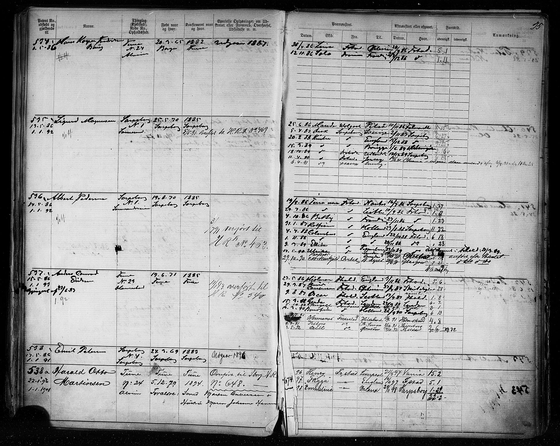 Sarpsborg mønstringskontor, AV/SAO-A-10569c/F/Fc/Fca/L0005: Annotasjonsrulle, 1881-1913, p. 39