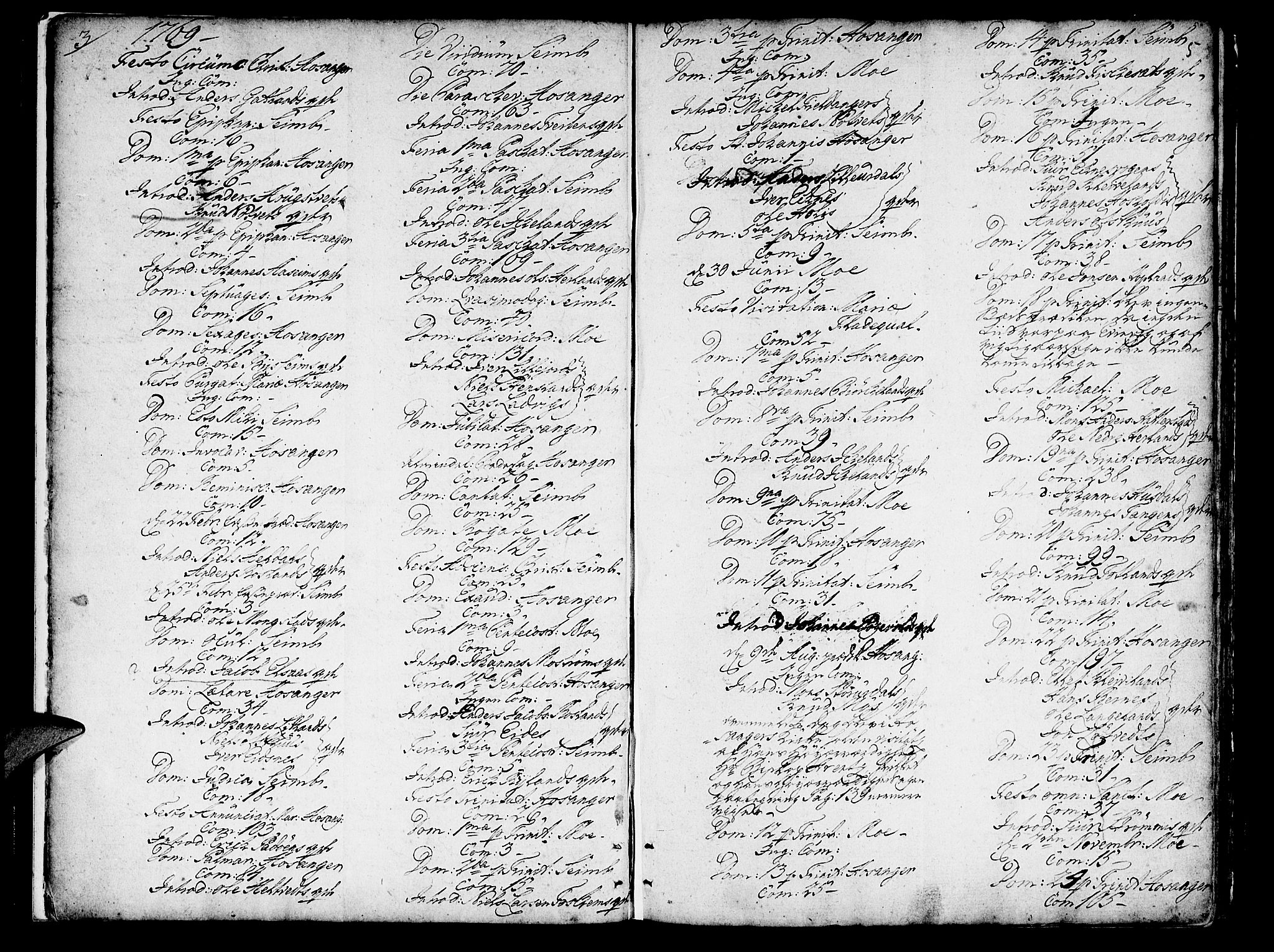 Hosanger sokneprestembete, AV/SAB-A-75801/H/Haa: Parish register (official) no. A 2 /1, 1766-1793, p. 5