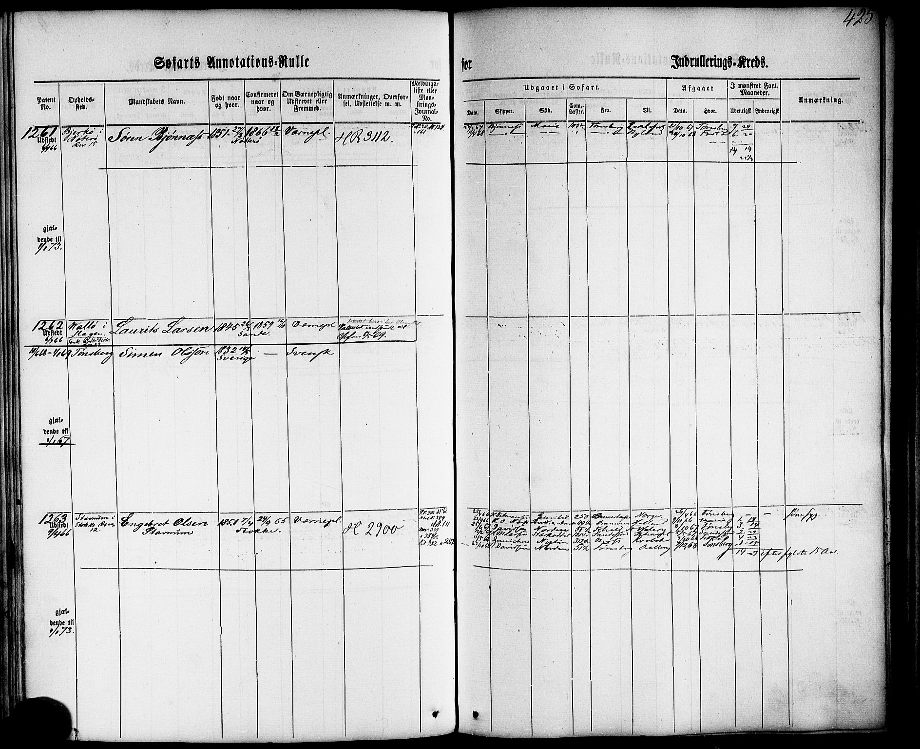 Tønsberg innrulleringskontor, AV/SAKO-A-786/F/Fb/L0001: Annotasjonsrulle Patent nr. 1-1724, 1860-1868, p. 444