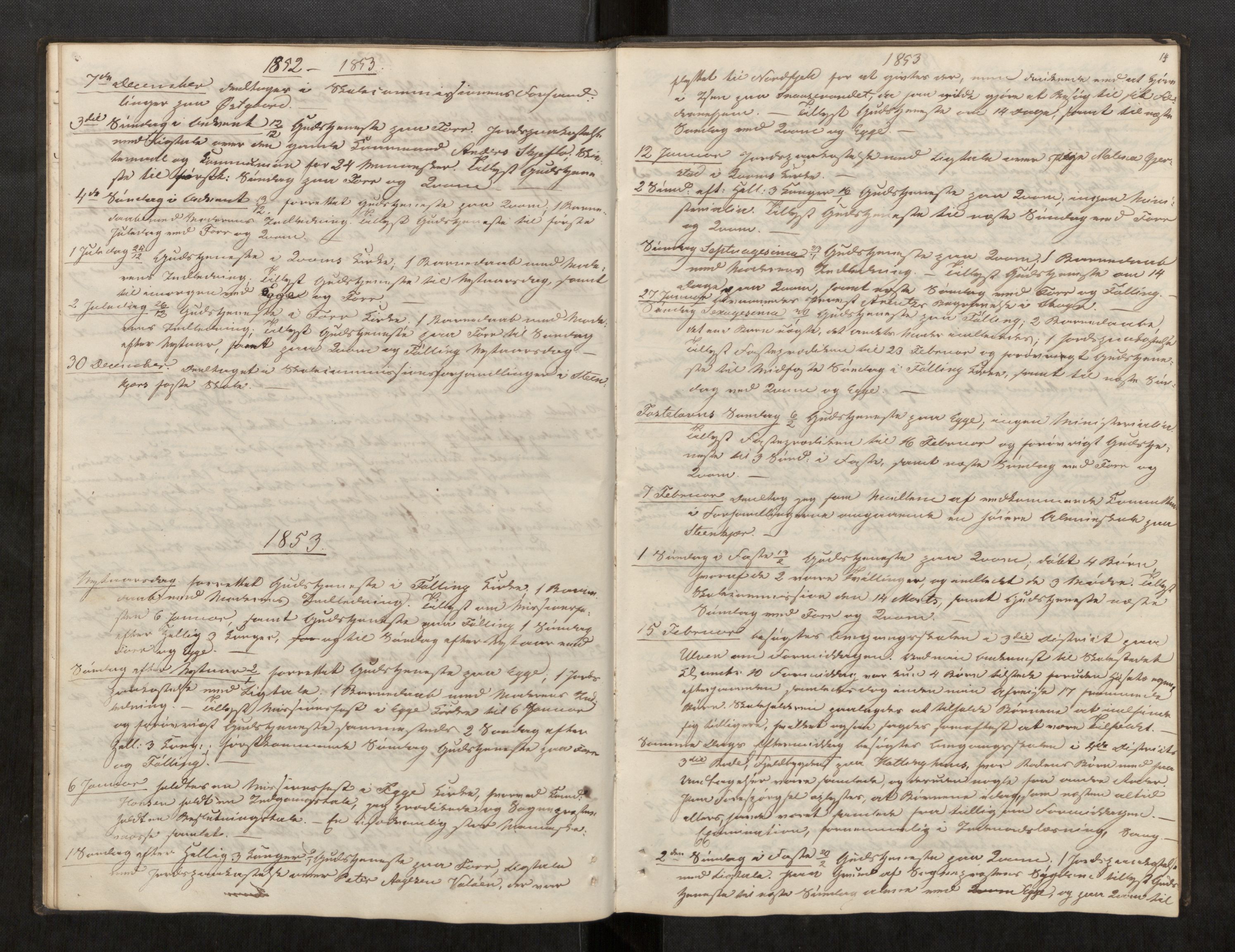 Stod sokneprestkontor, SAT/A-1164/2/I/I1/I1d/L0002: Curate's parish register no. 2, 1850-1869, p. 14
