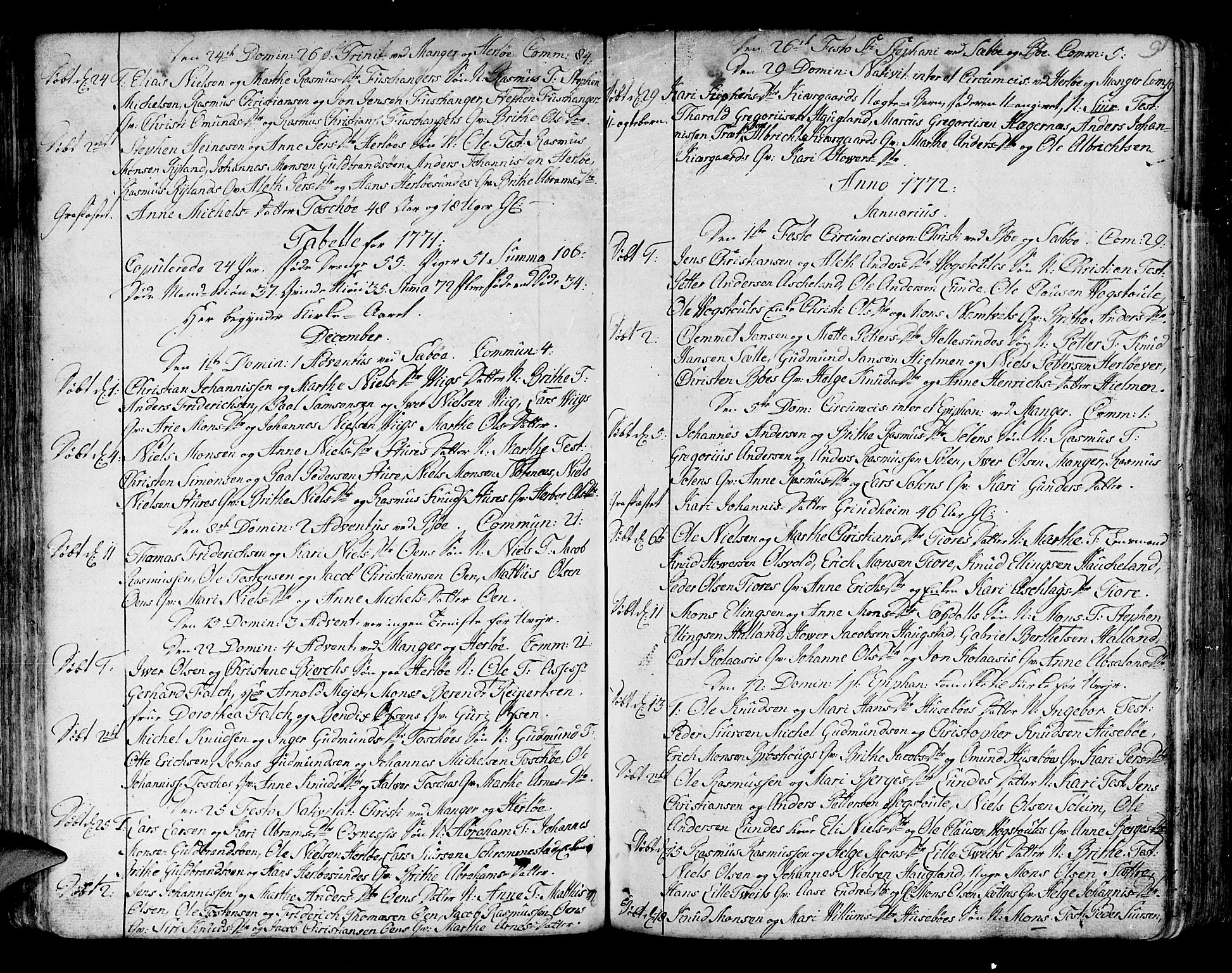 Manger sokneprestembete, SAB/A-76801/H/Haa: Parish register (official) no. A 1, 1759-1791, p. 91