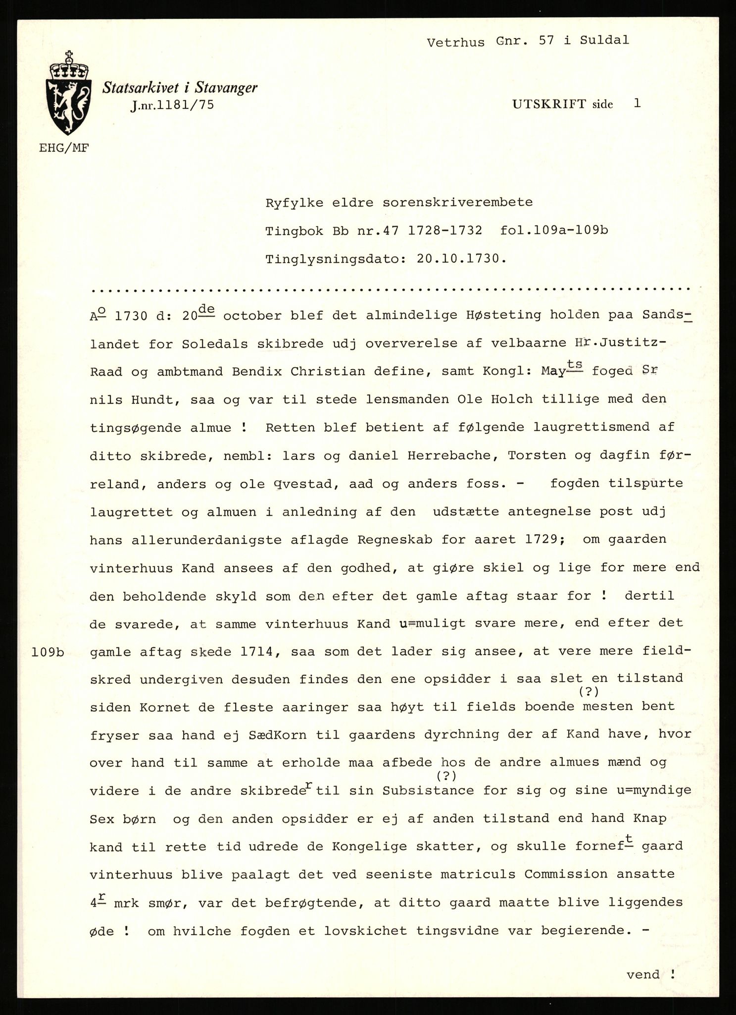 Statsarkivet i Stavanger, AV/SAST-A-101971/03/Y/Yj/L0094: Avskrifter sortert etter gårdsnavn: Vetrhus - Vik i Nerstrand, 1750-1930, p. 35