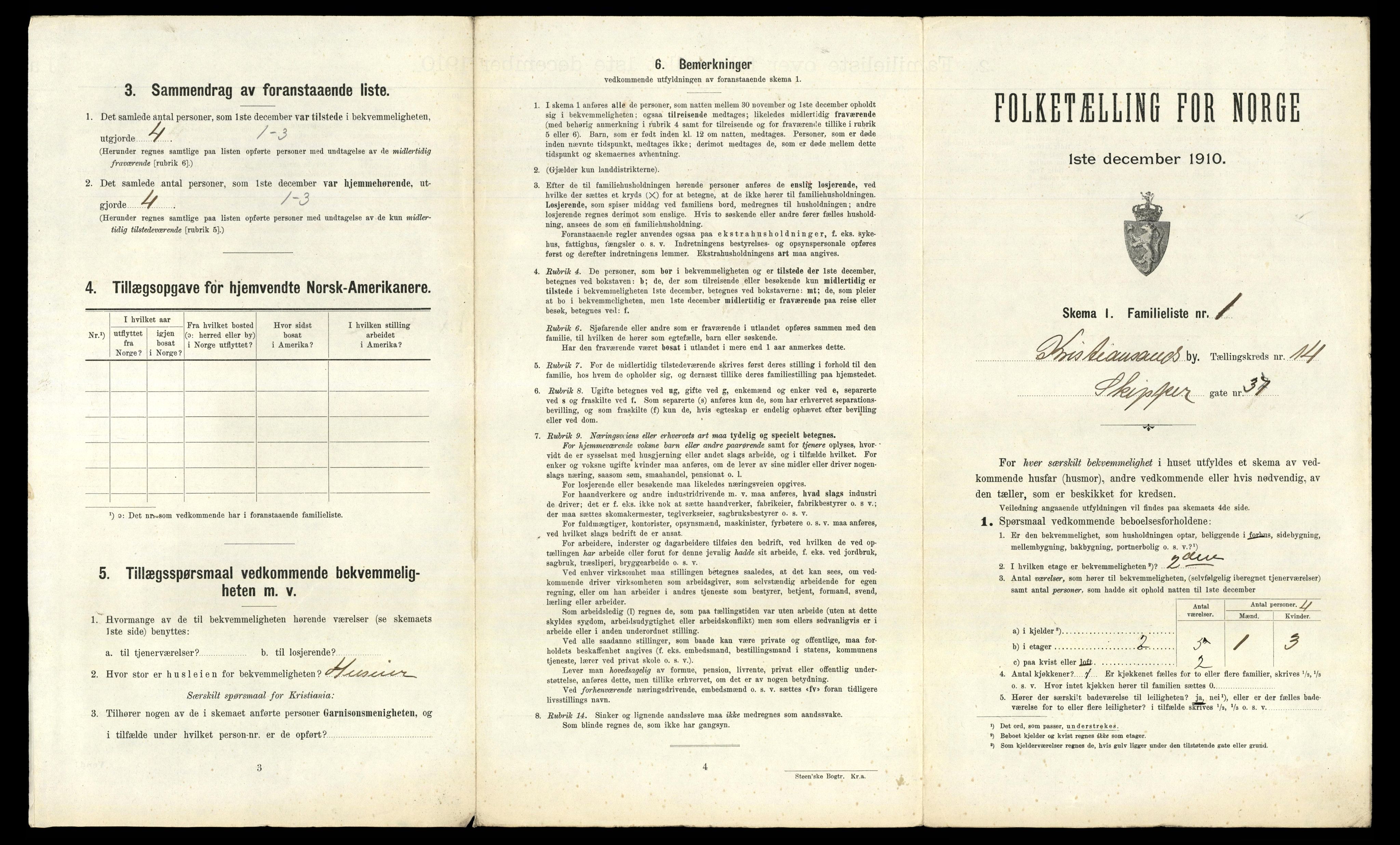 RA, 1910 census for Kristiansand, 1910, p. 3314