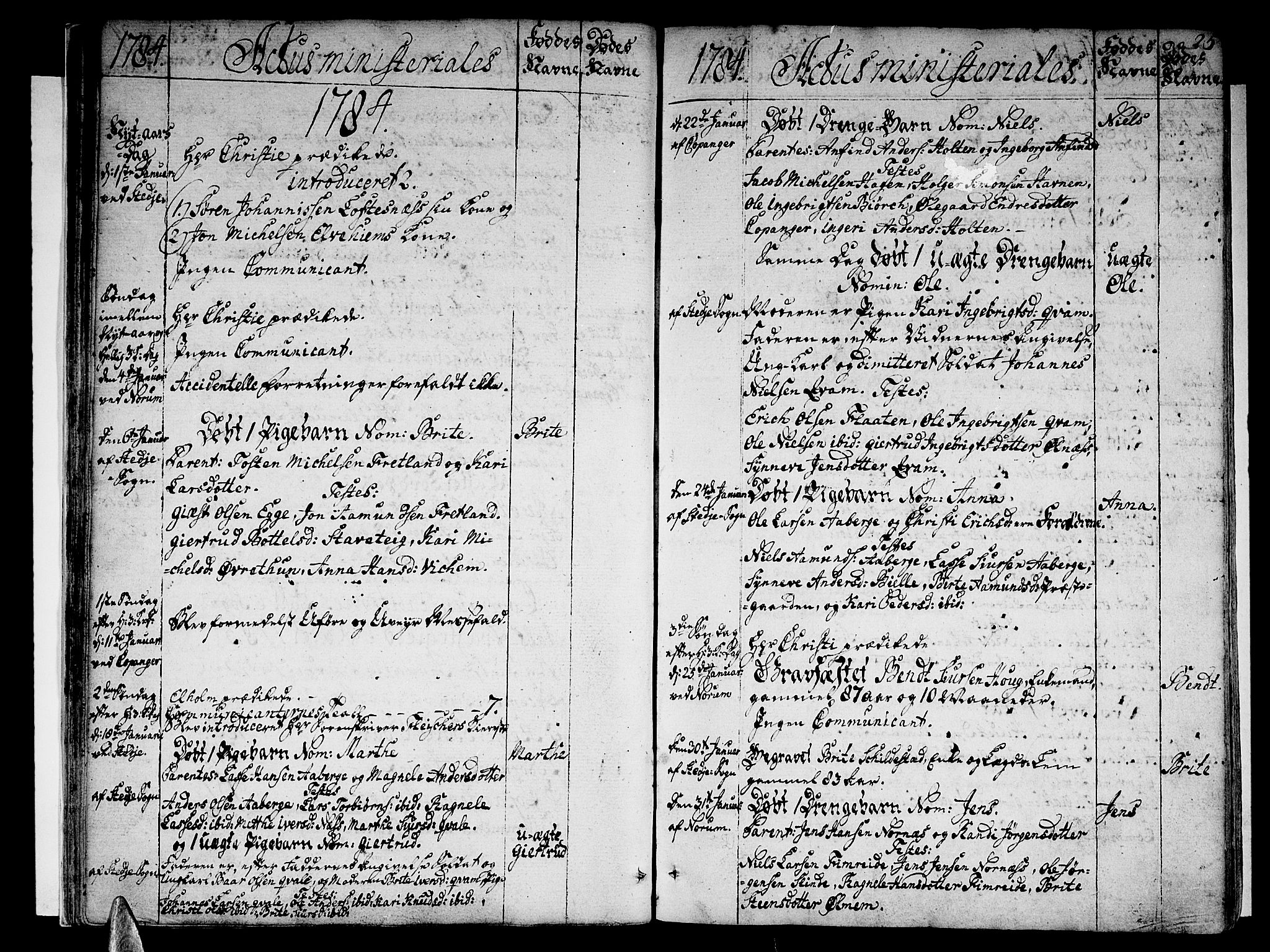 Sogndal sokneprestembete, SAB/A-81301/H/Haa/Haaa/L0007: Parish register (official) no. A 7, 1782-1795, p. 25