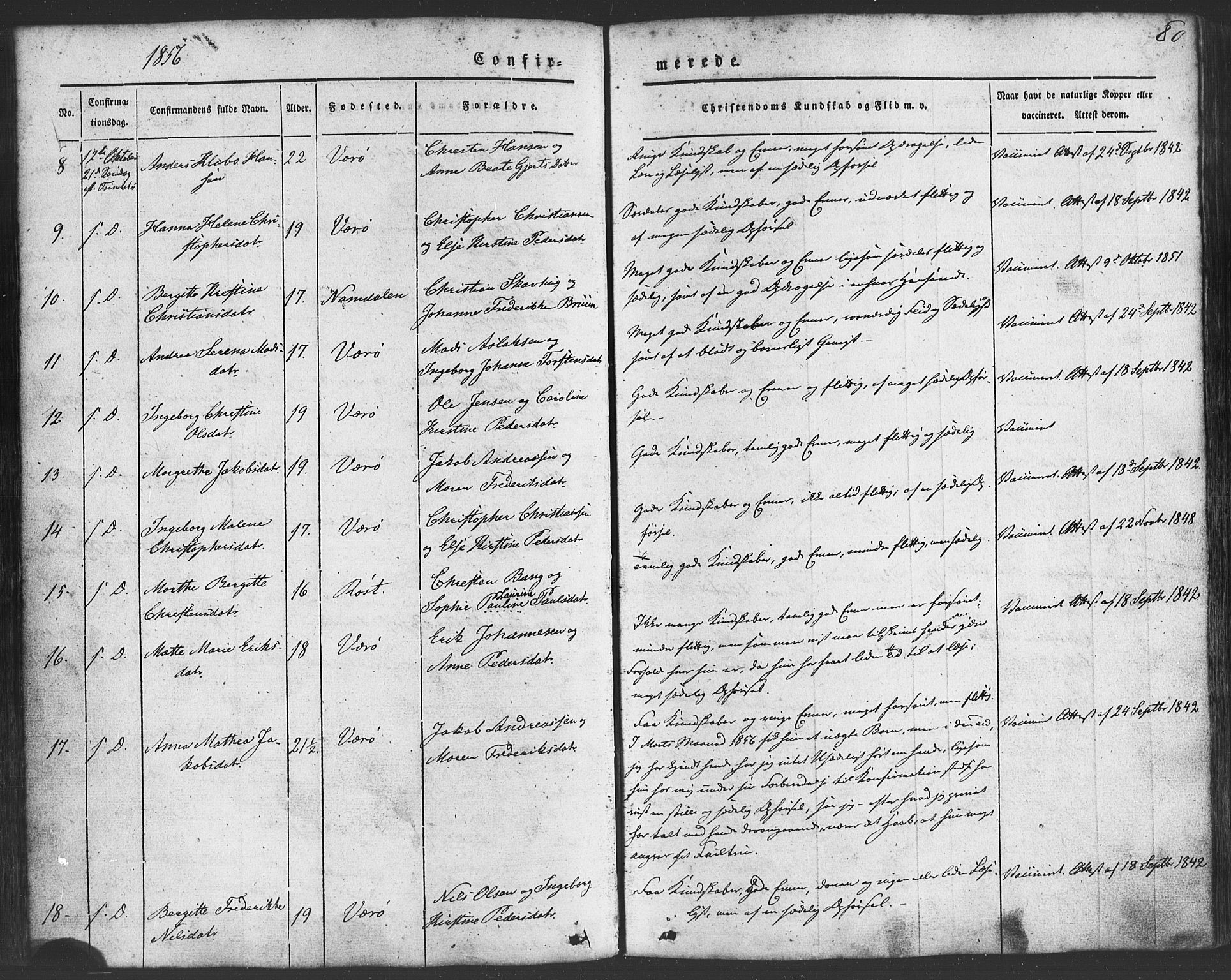 Ministerialprotokoller, klokkerbøker og fødselsregistre - Nordland, SAT/A-1459/807/L0121: Parish register (official) no. 807A04, 1846-1879, p. 80