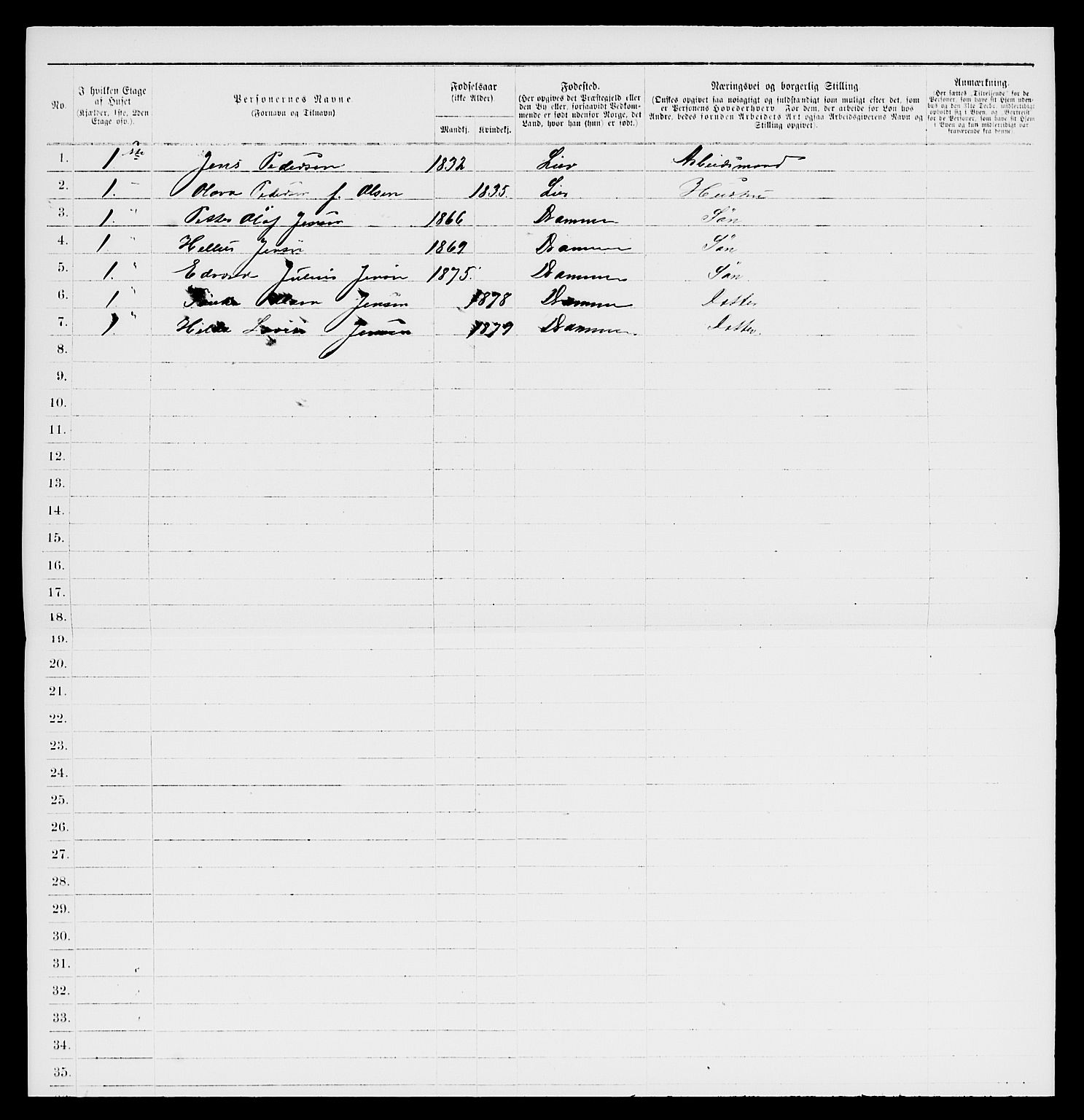 SAKO, 1885 census for 0602 Drammen, 1885, p. 1013