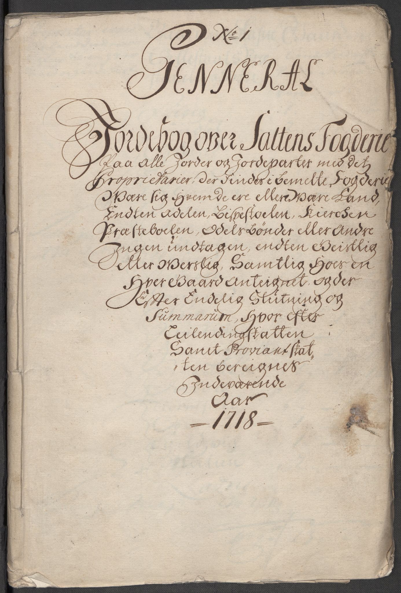 Rentekammeret inntil 1814, Reviderte regnskaper, Fogderegnskap, AV/RA-EA-4092/R66/L4588: Fogderegnskap Salten, 1718, p. 29