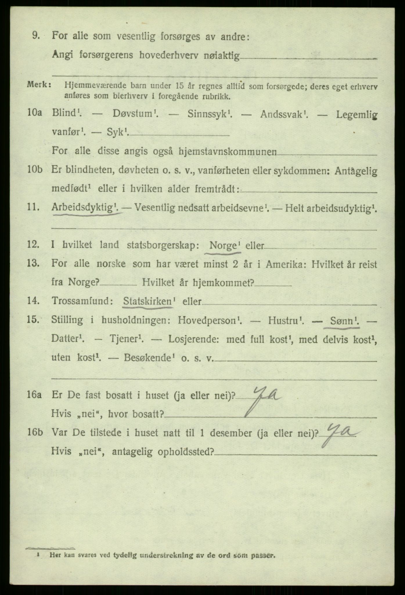 SAB, 1920 census for Manger, 1920, p. 2190