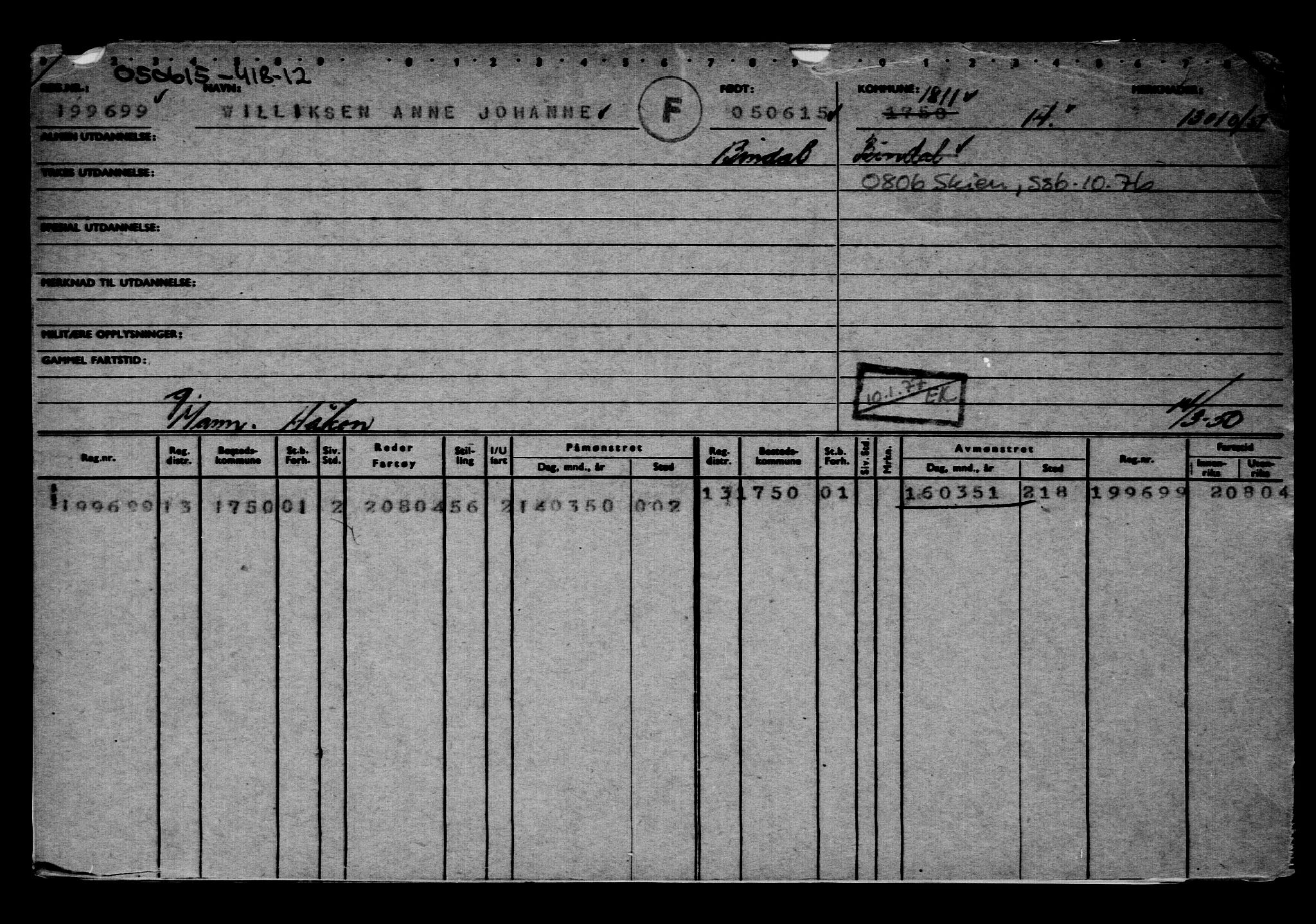 Direktoratet for sjømenn, AV/RA-S-3545/G/Gb/L0130: Hovedkort, 1915, p. 347