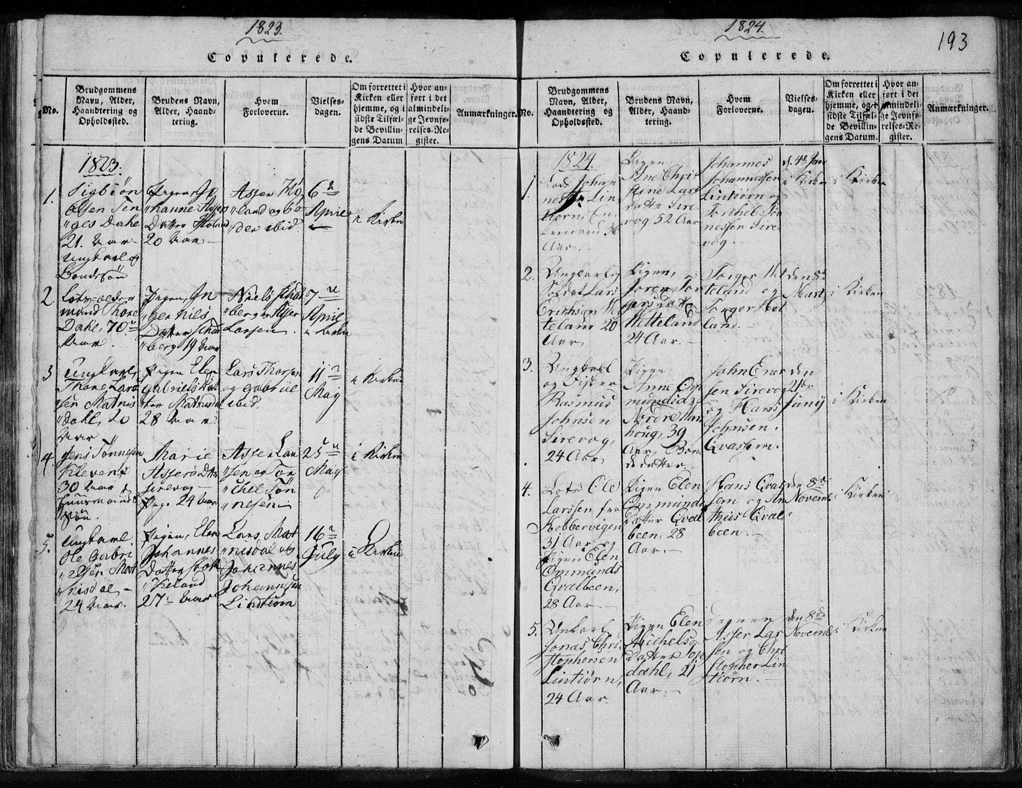 Eigersund sokneprestkontor, SAST/A-101807/S08/L0008: Parish register (official) no. A 8, 1816-1847, p. 193