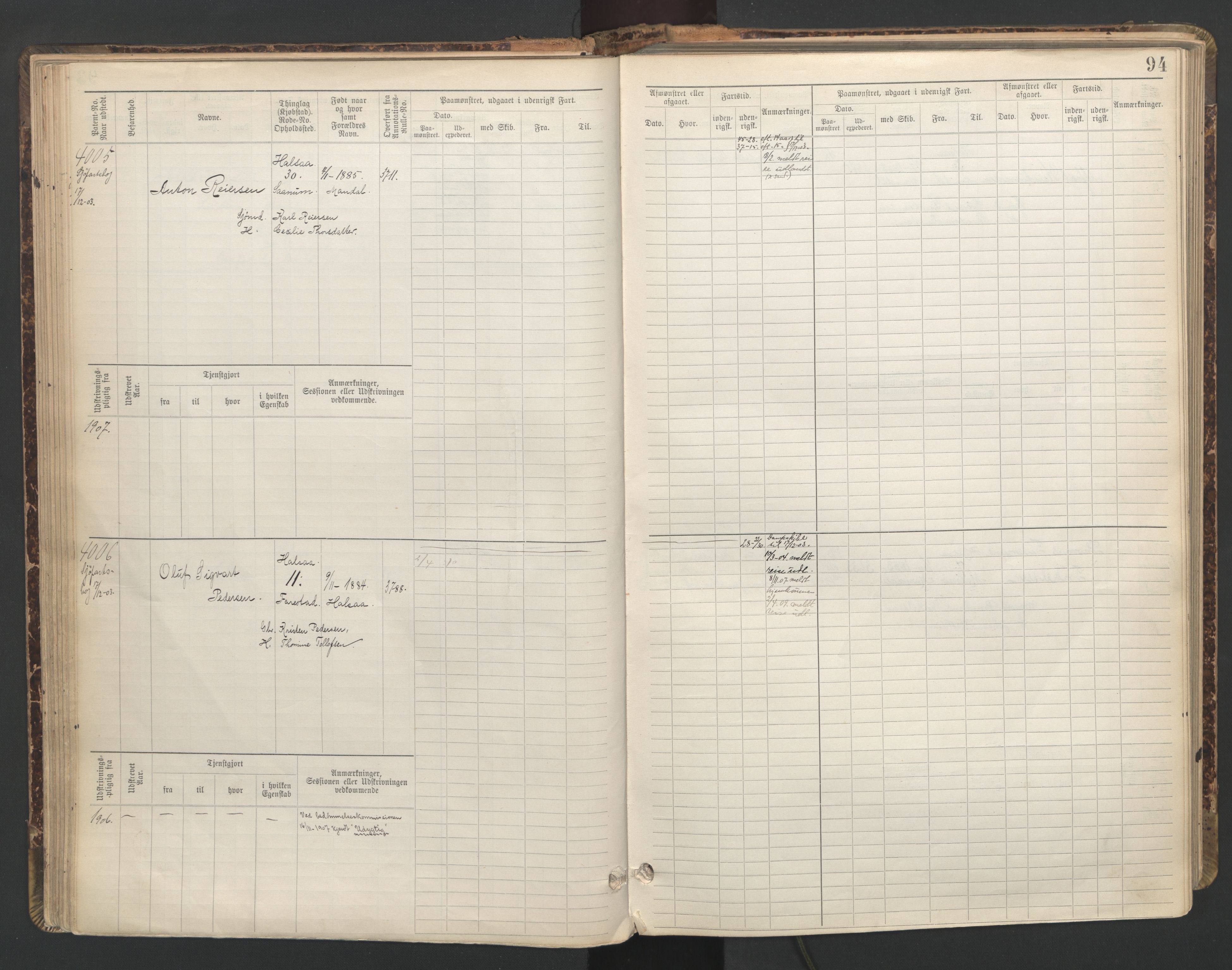 Mandal mønstringskrets, AV/SAK-2031-0016/F/Fb/L0016: Hovedrulle nr 3820-4582, Y-25, 1898-1948, p. 95