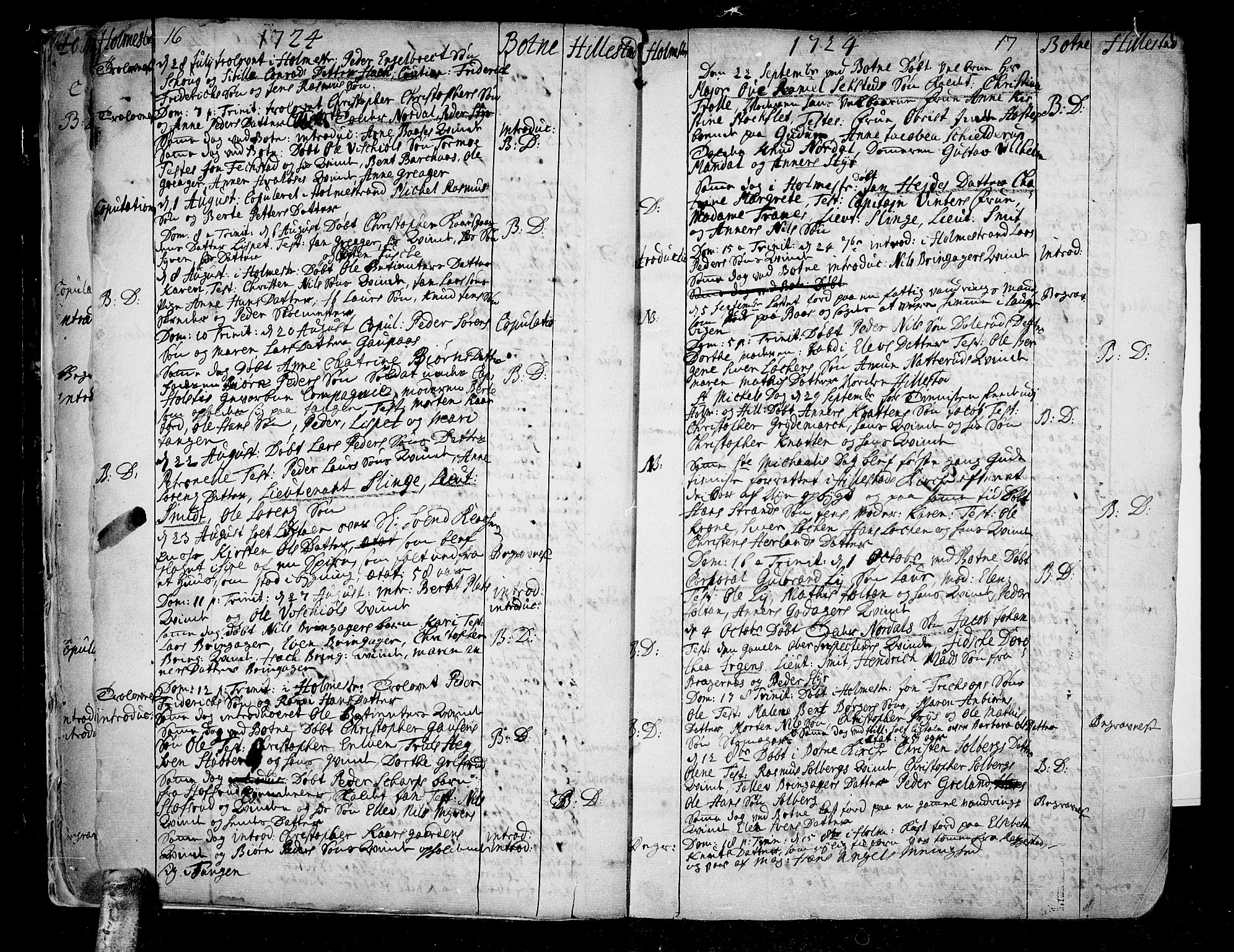 Botne kirkebøker, AV/SAKO-A-340/F/Fa/L0001a: Parish register (official) no. I 1A, 1707-1778, p. 16-17