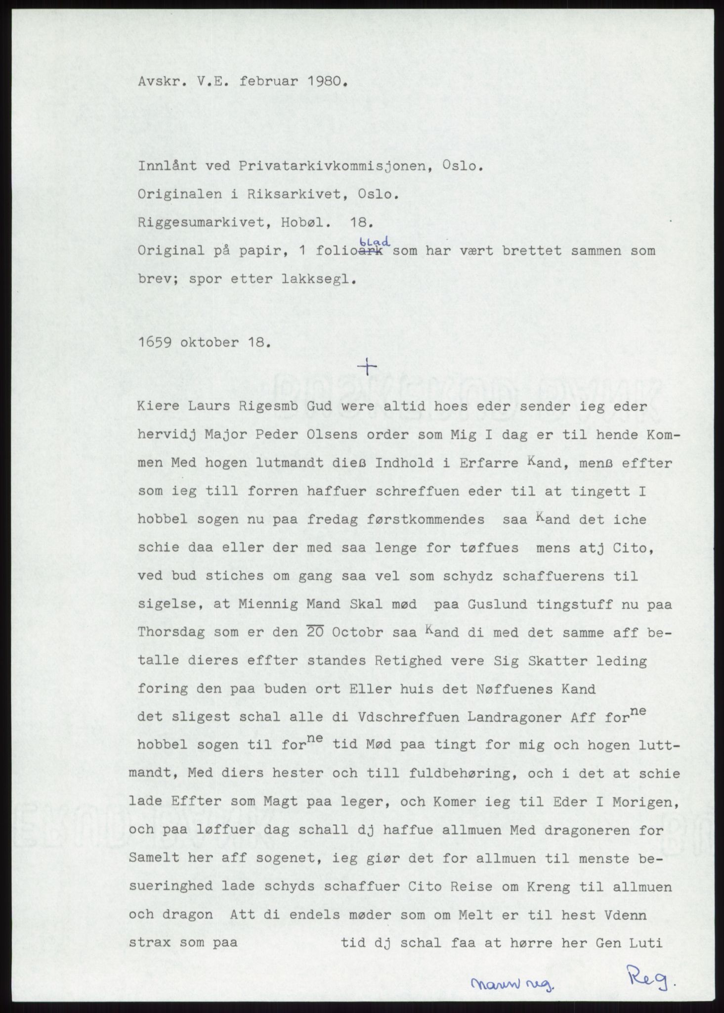 Samlinger til kildeutgivelse, Diplomavskriftsamlingen, RA/EA-4053/H/Ha, p. 881