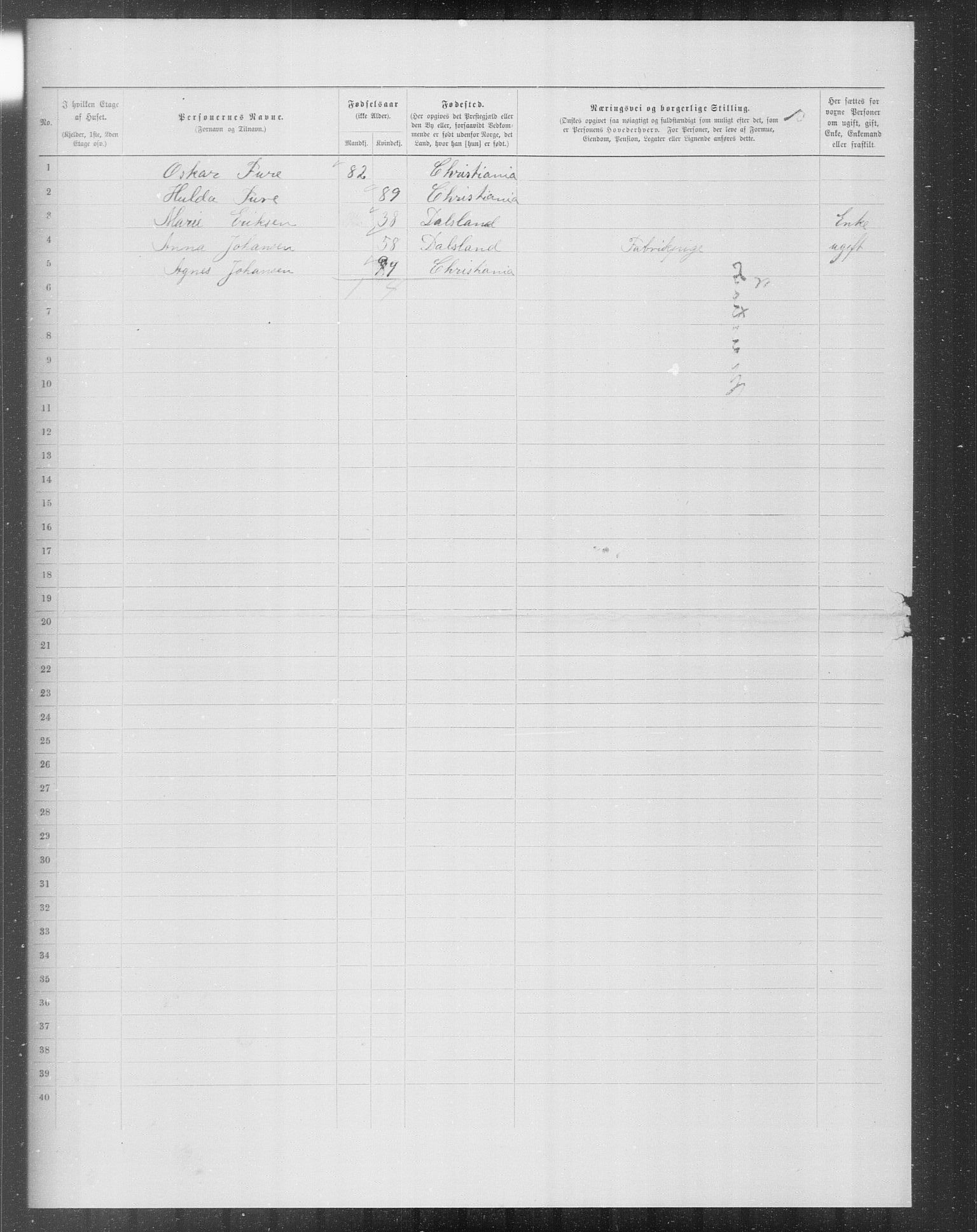 OBA, Municipal Census 1899 for Kristiania, 1899, p. 8438