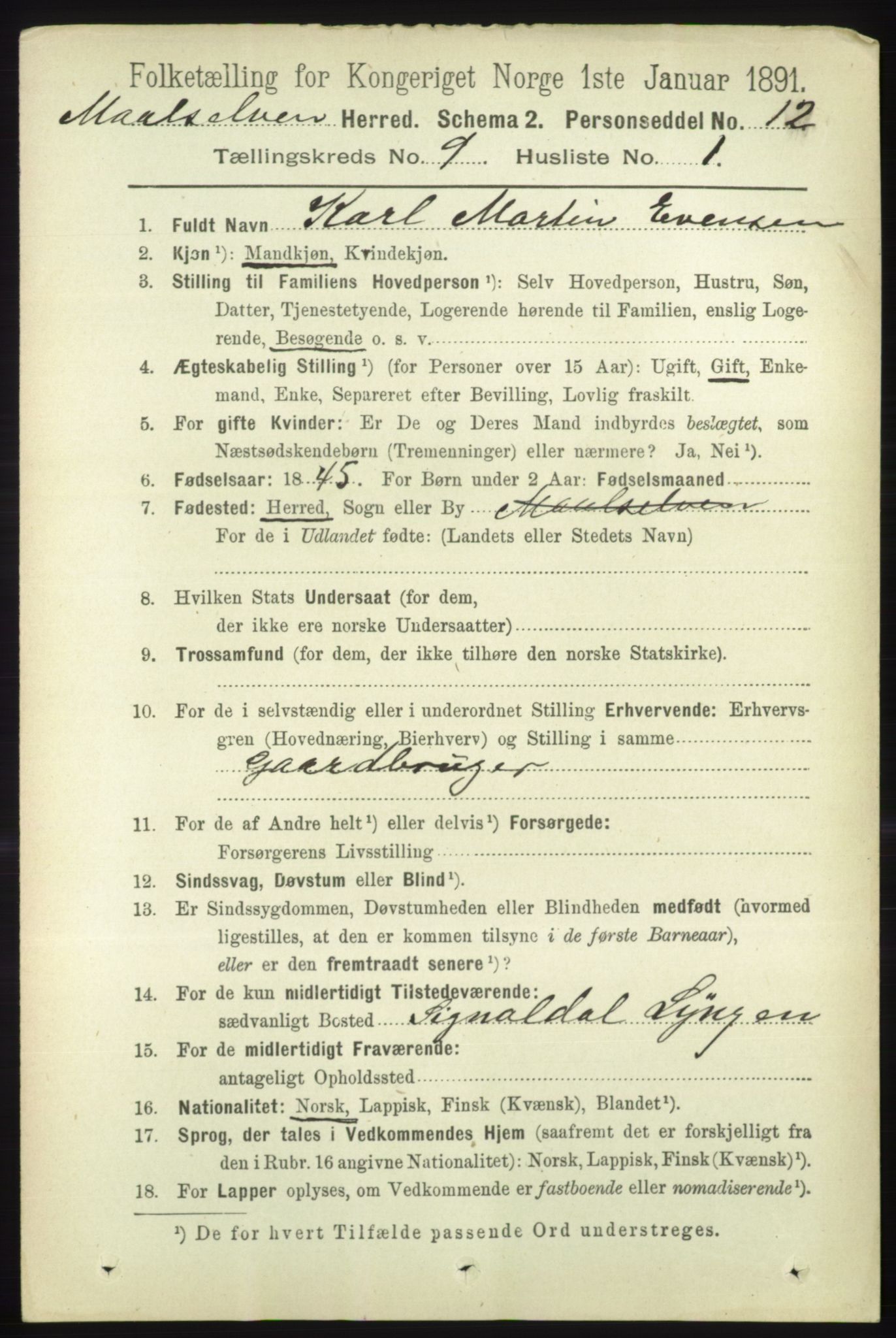 RA, 1891 census for 1924 Målselv, 1891, p. 2753