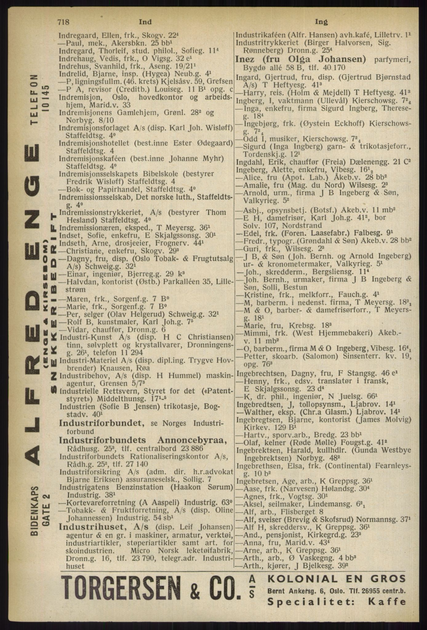 Kristiania/Oslo adressebok, PUBL/-, 1937, p. 718