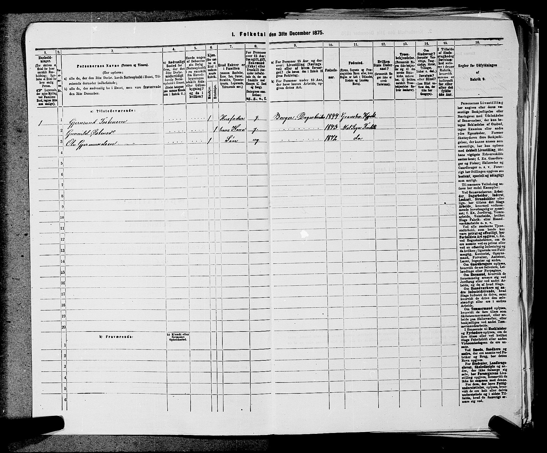 SAKO, 1875 census for 0826P Tinn, 1875, p. 749