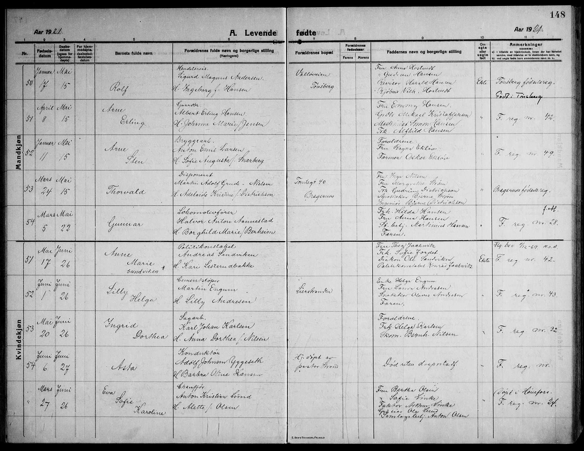 Strømsø kirkebøker, SAKO/A-246/F/Fa/L0029: Parish register (official) no. I 27, 1915-1930, p. 148