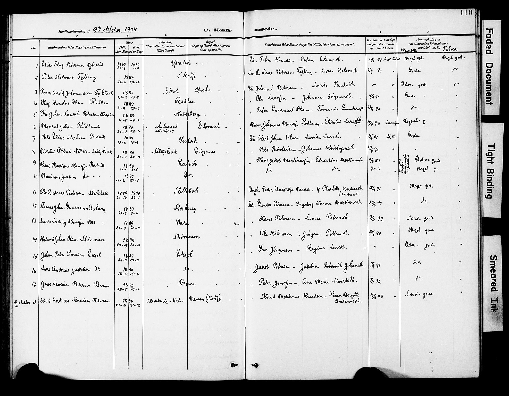 Ministerialprotokoller, klokkerbøker og fødselsregistre - Møre og Romsdal, AV/SAT-A-1454/524/L0366: Parish register (copy) no. 524C07, 1900-1931, p. 110