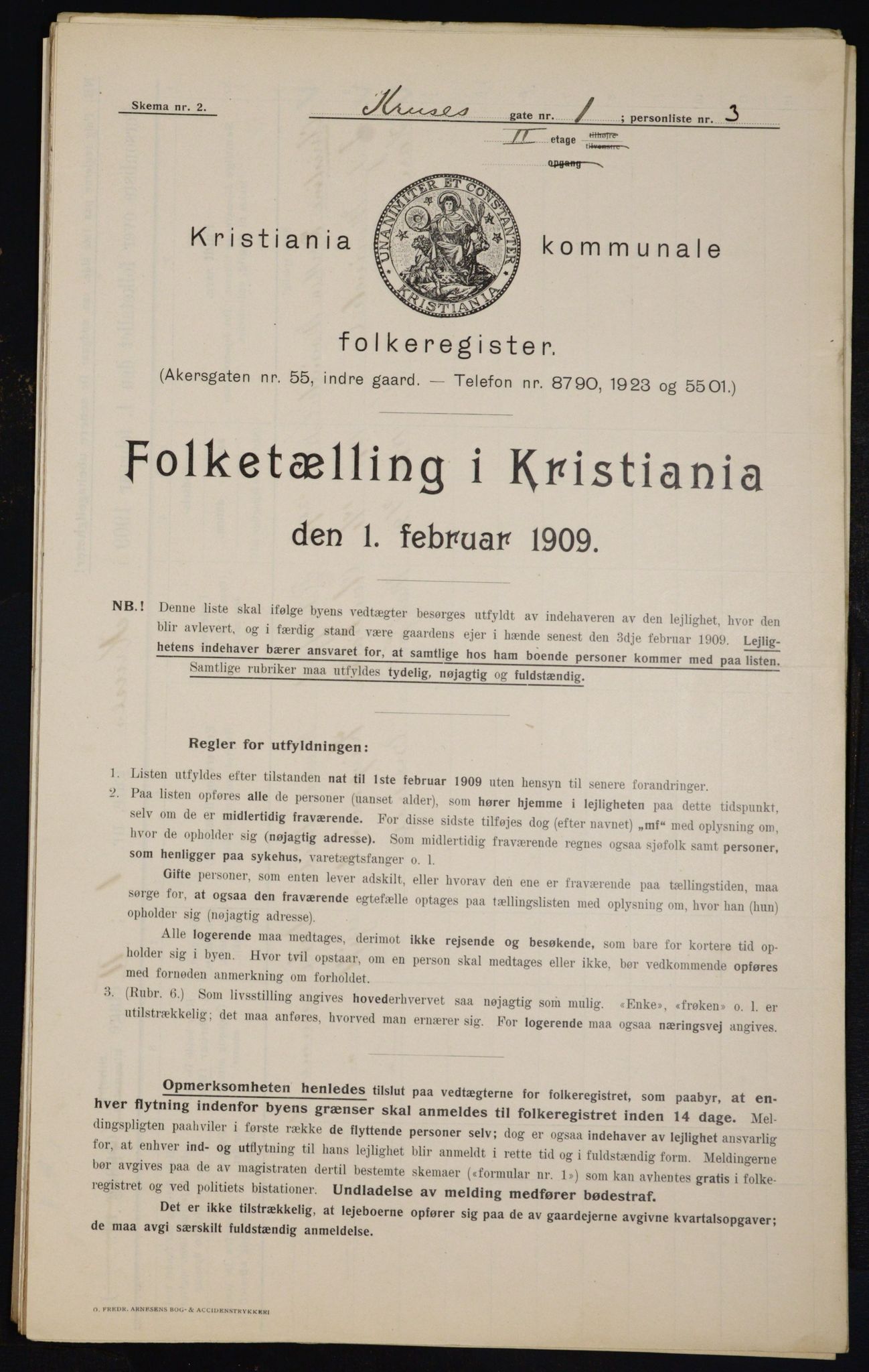 OBA, Municipal Census 1909 for Kristiania, 1909, p. 50391