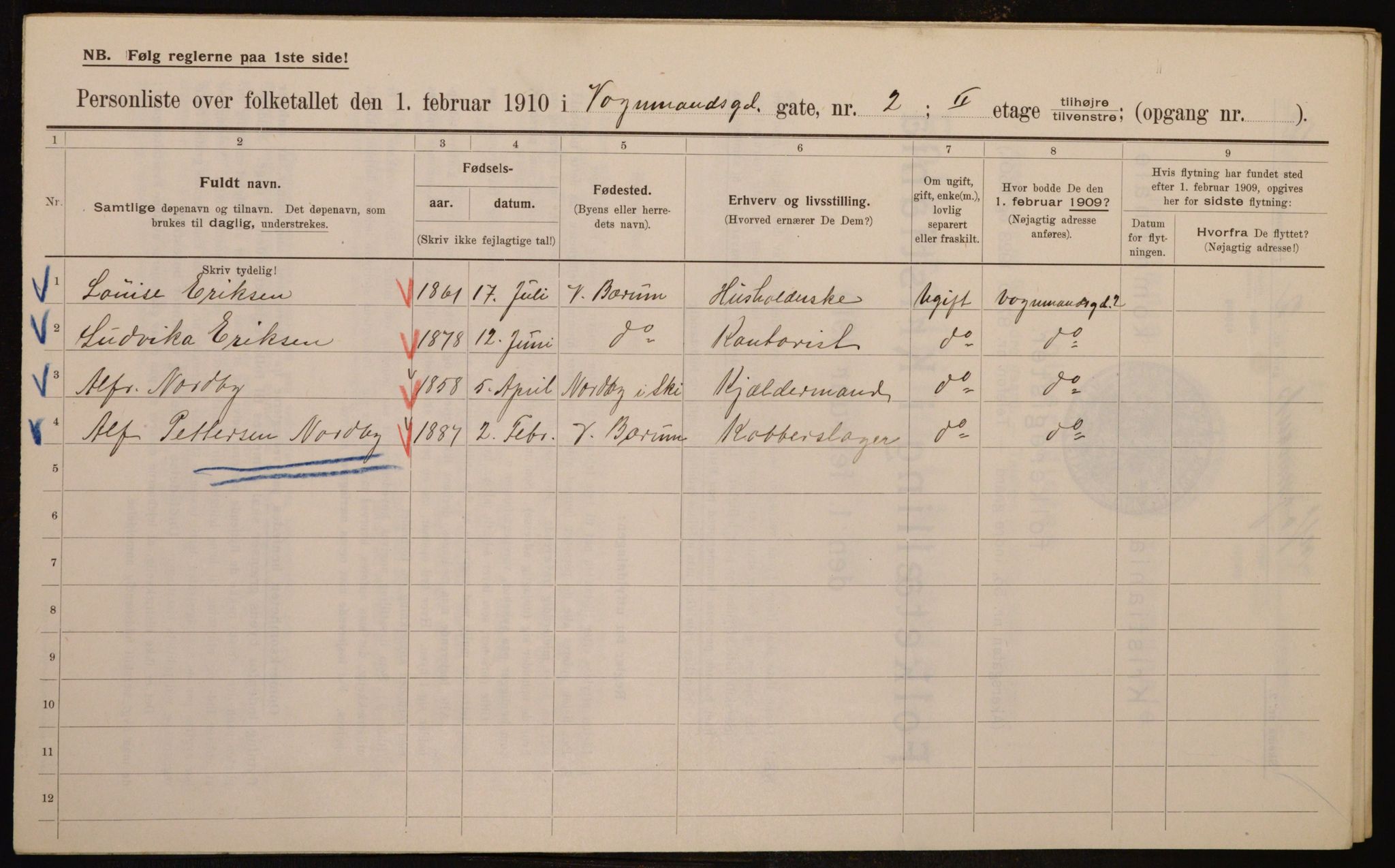 OBA, Municipal Census 1910 for Kristiania, 1910, p. 117730