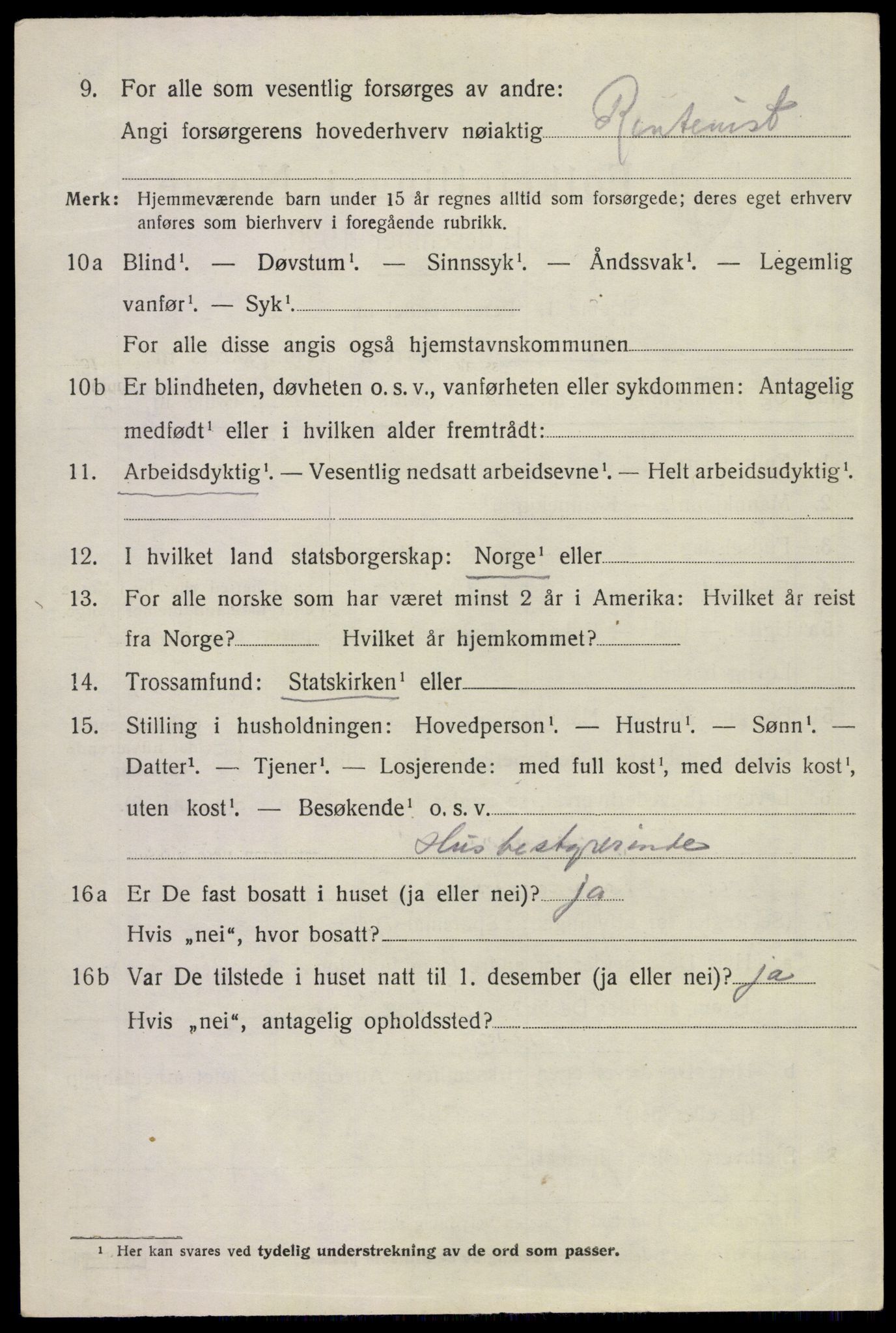 SAKO, 1920 census for Sem, 1920, p. 3618
