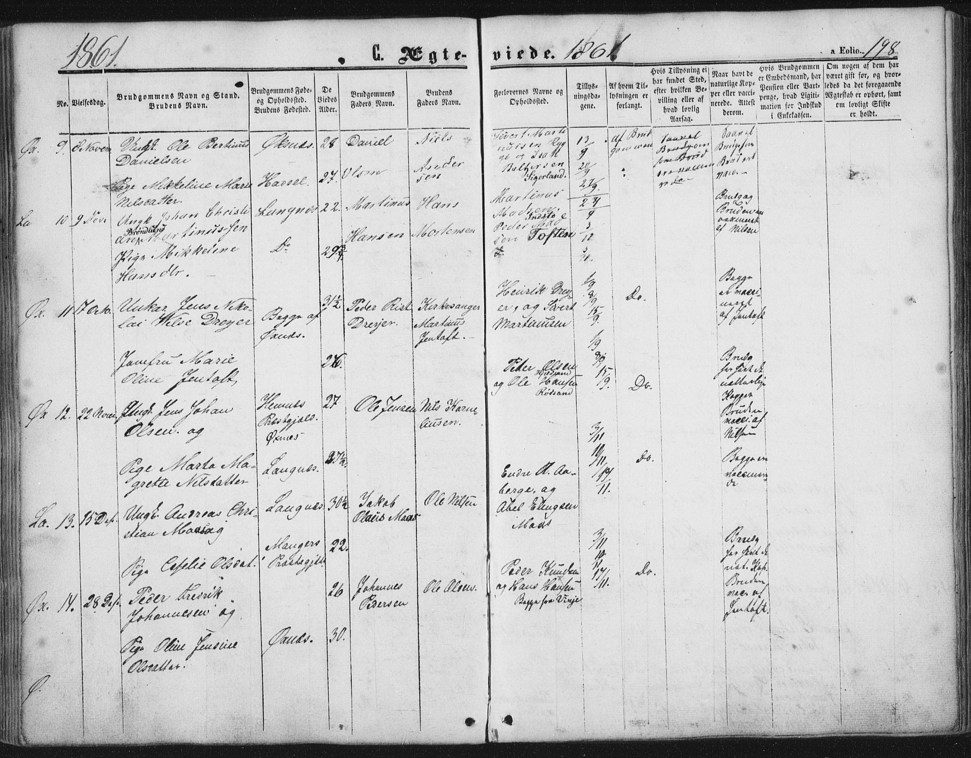 Ministerialprotokoller, klokkerbøker og fødselsregistre - Nordland, AV/SAT-A-1459/893/L1333: Parish register (official) no. 893A06, 1858-1866, p. 198