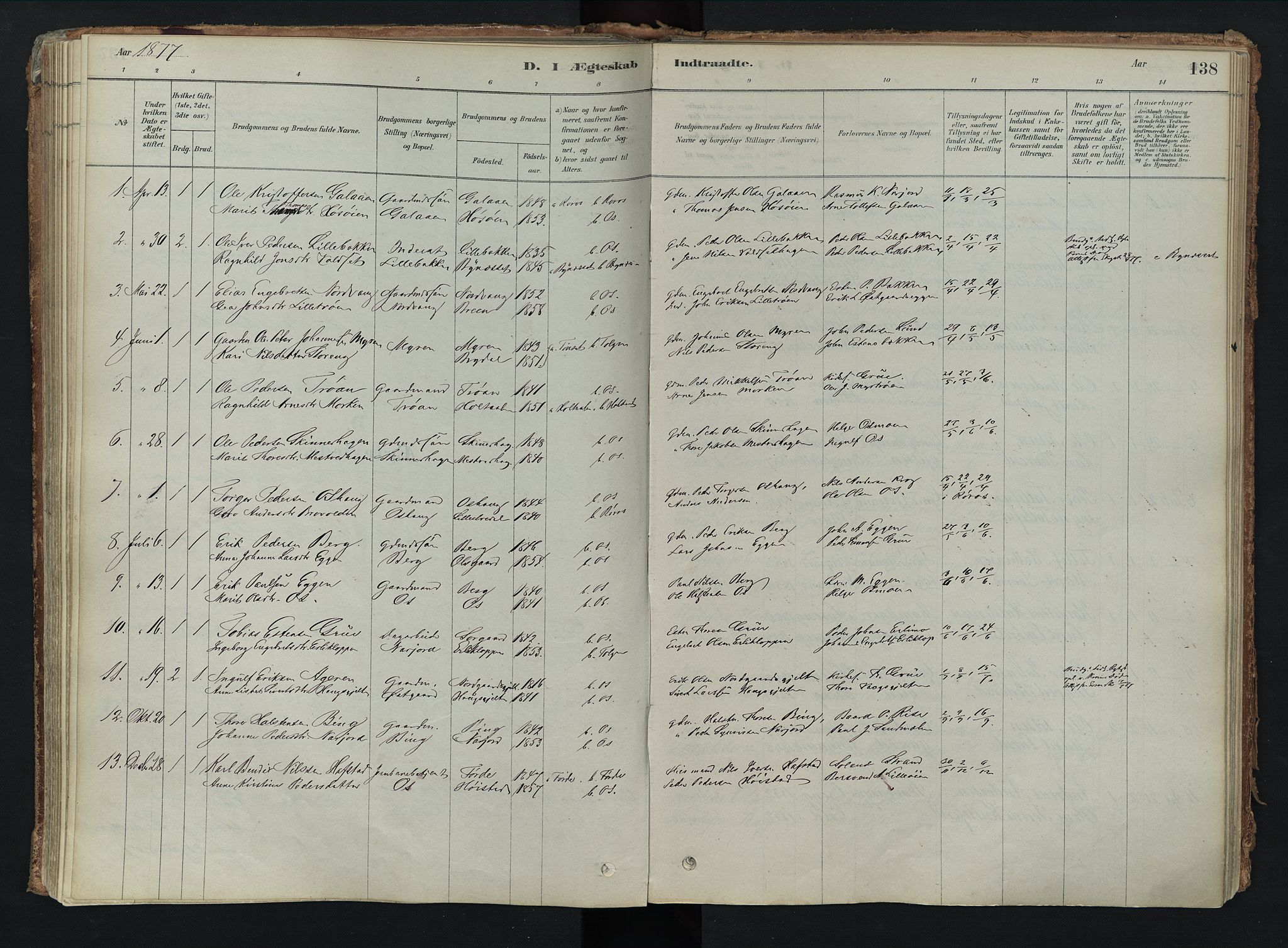 Tolga prestekontor, AV/SAH-PREST-062/K/L0008: Parish register (official) no. 8, 1877-1910, p. 138