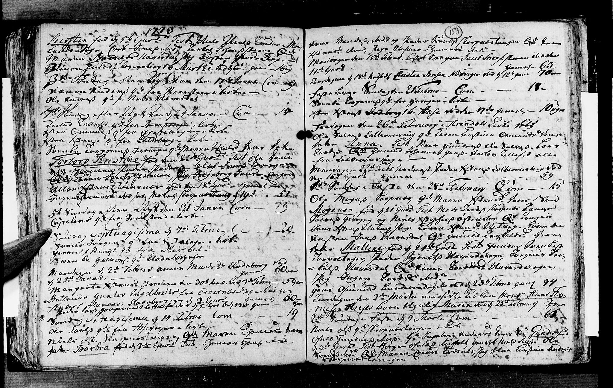 Øyestad sokneprestkontor, SAK/1111-0049/F/Fa/L0006: Parish register (official) no. A 6, 1758-1776, p. 153