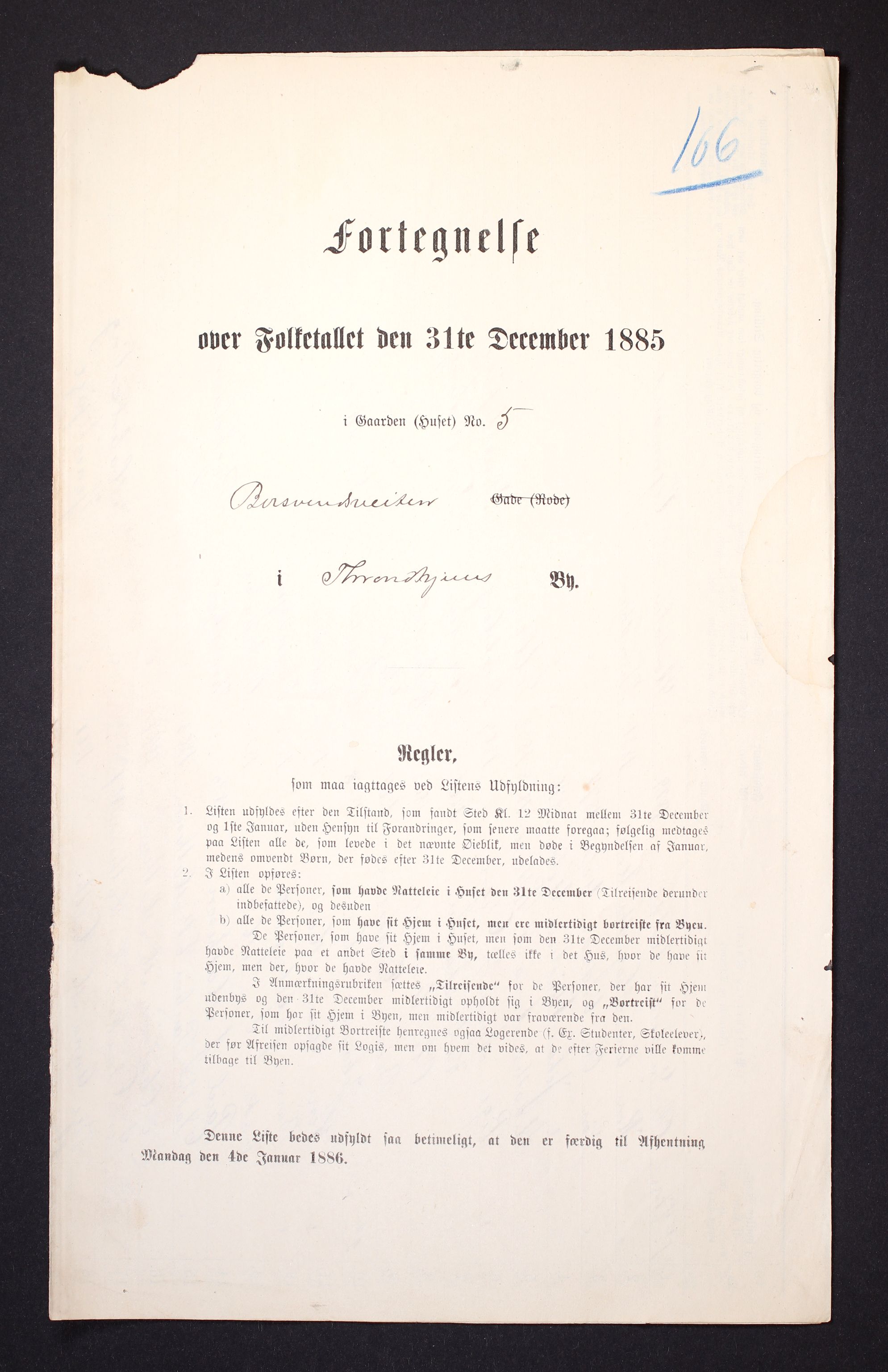 SAT, 1885 census for 1601 Trondheim, 1885, p. 1838