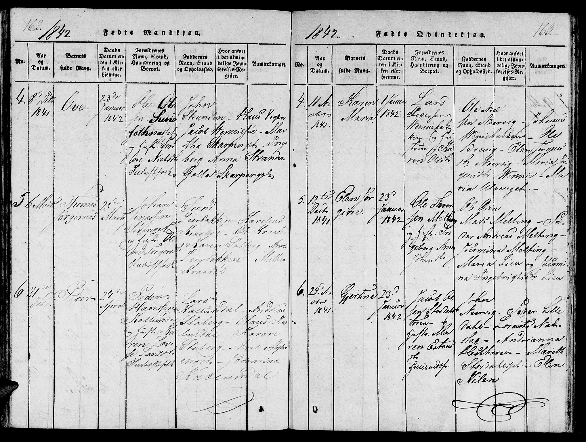 Ministerialprotokoller, klokkerbøker og fødselsregistre - Nord-Trøndelag, SAT/A-1458/733/L0322: Parish register (official) no. 733A01, 1817-1842, p. 162-163