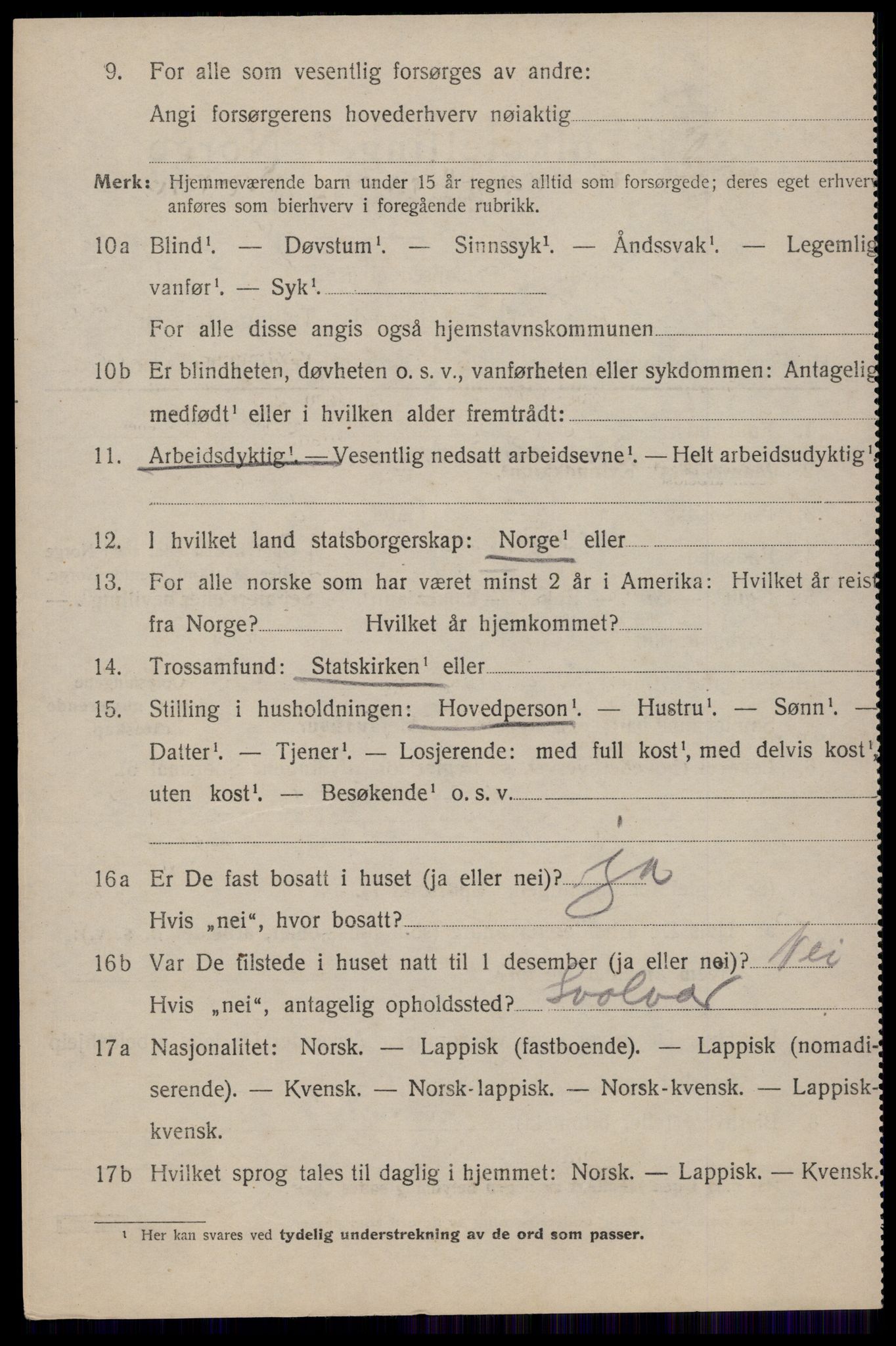 SAT, 1920 census for Flakstad, 1920, p. 2136