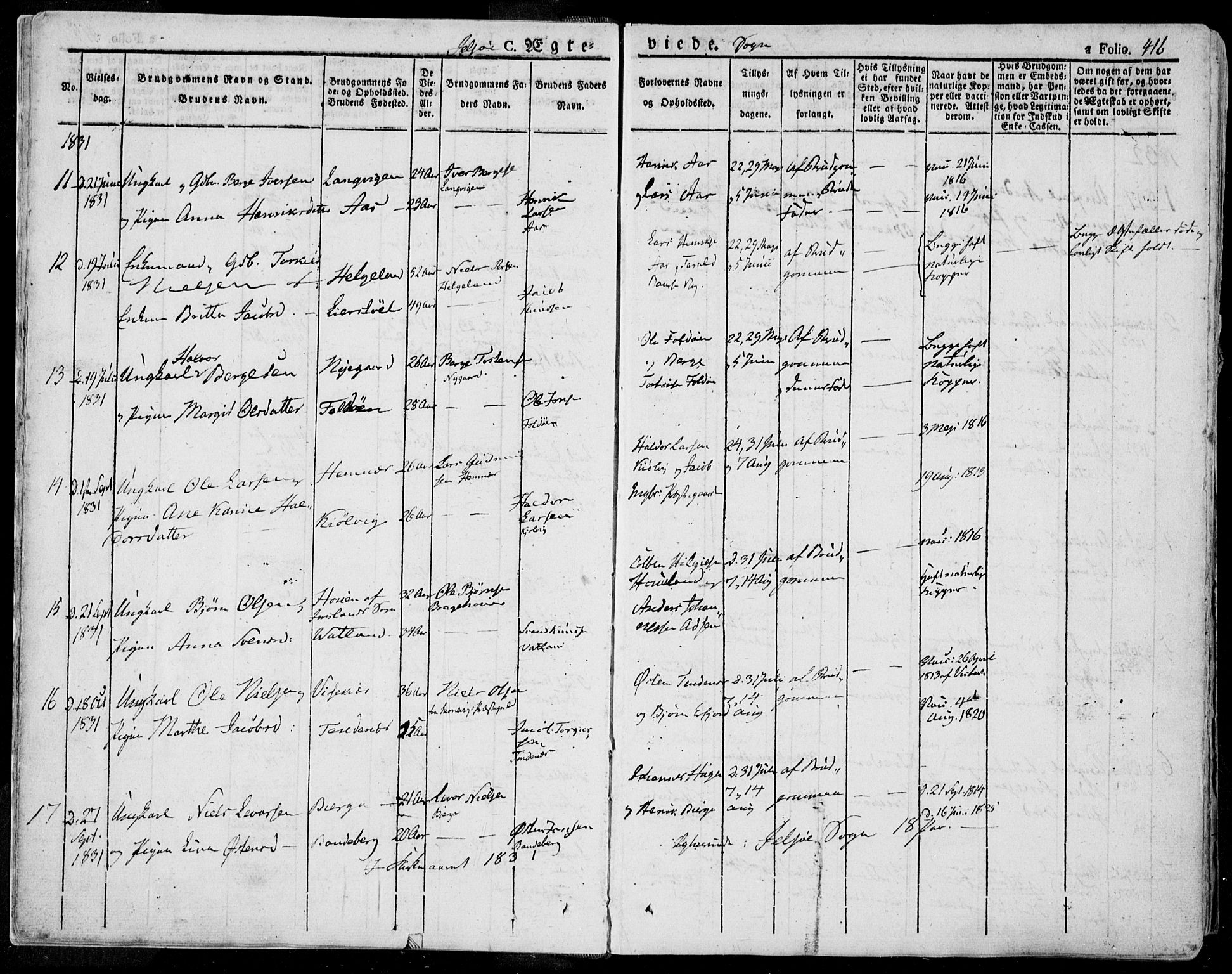 Jelsa sokneprestkontor, AV/SAST-A-101842/01/IV/L0006: Parish register (official) no. A 6.2, 1828-1853, p. 416