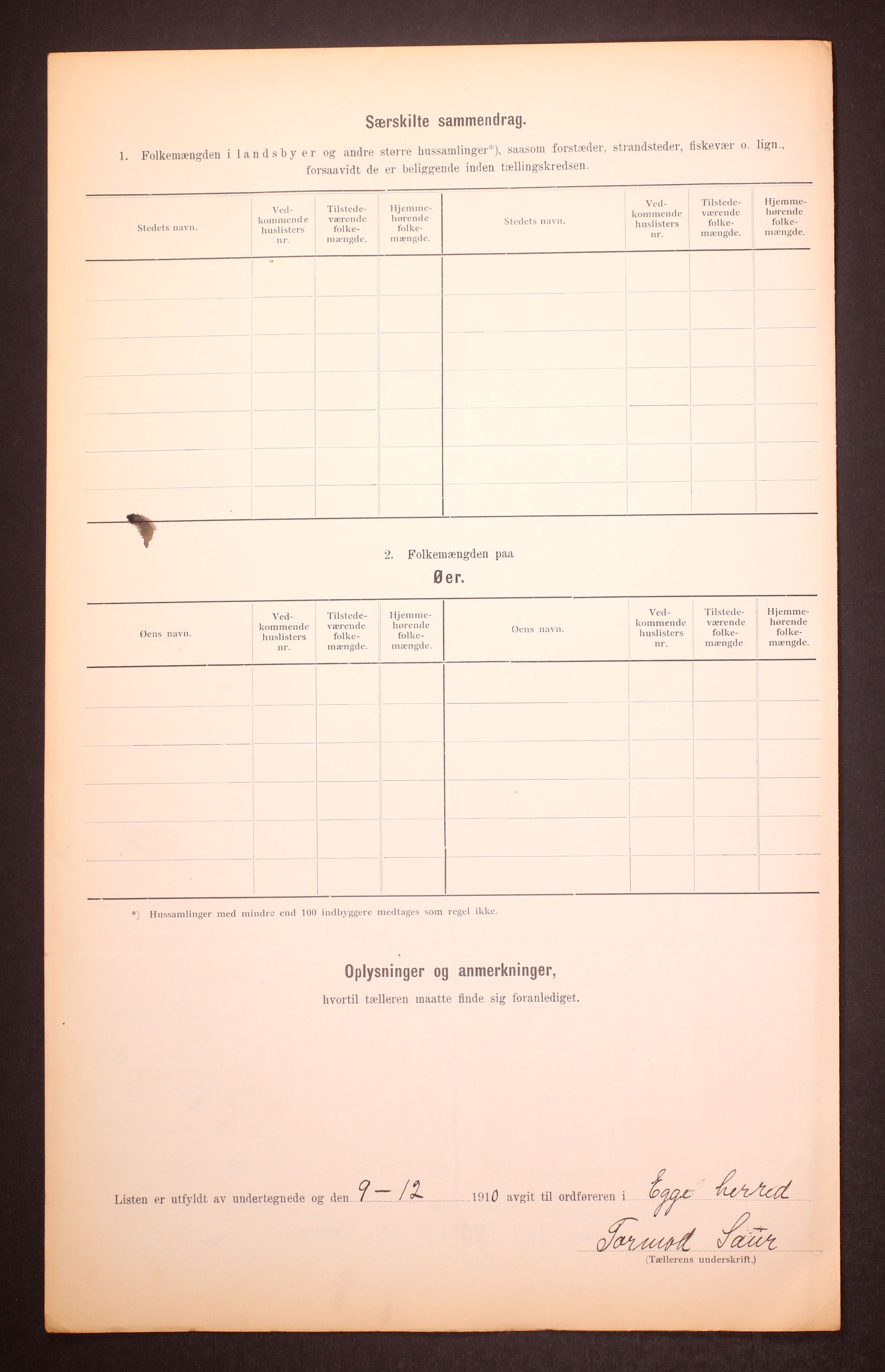 RA, 1910 census for Egge, 1910, p. 18