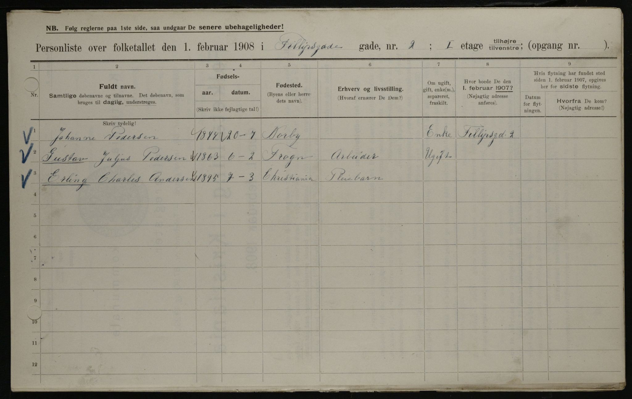 OBA, Municipal Census 1908 for Kristiania, 1908, p. 21899