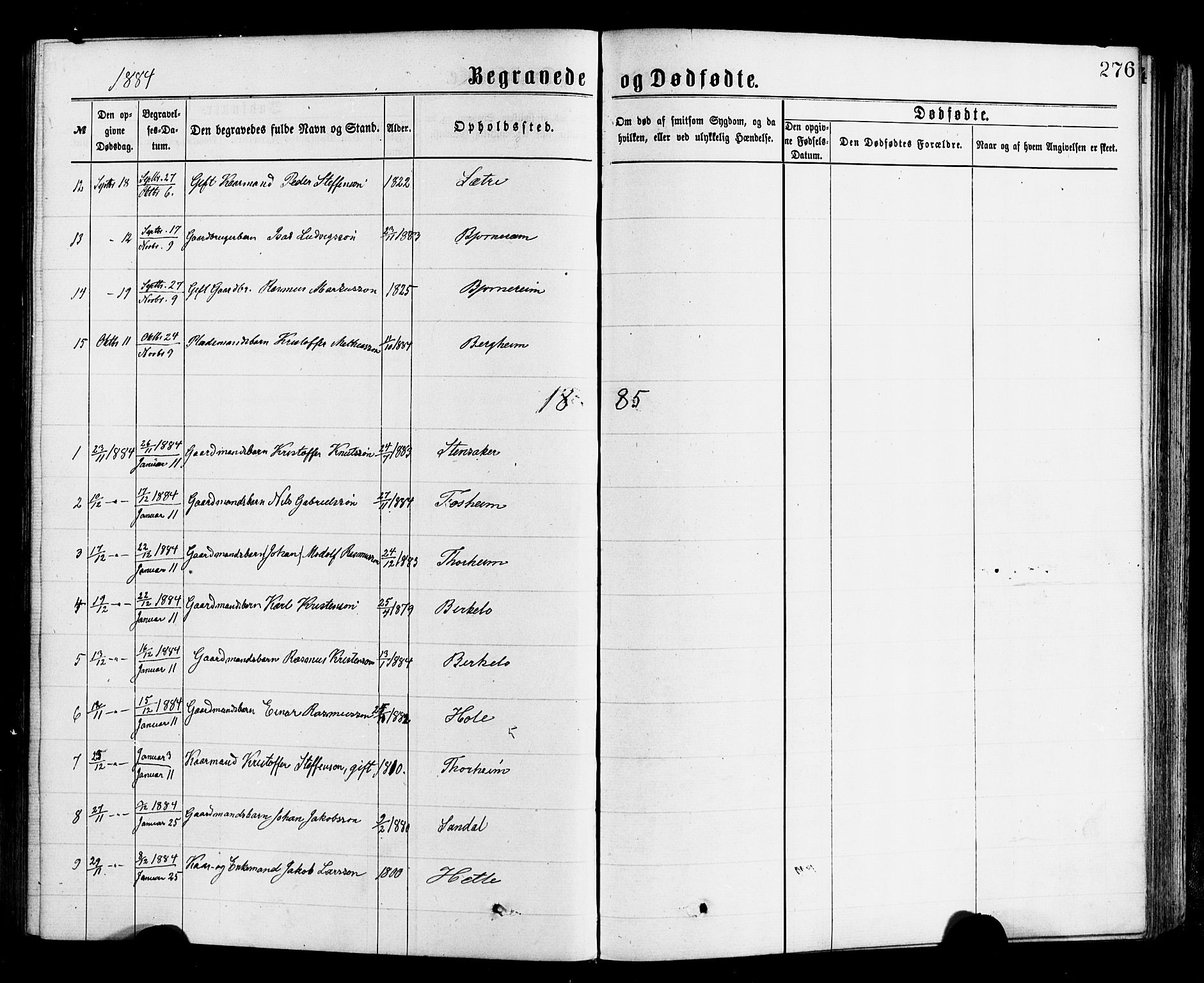 Gloppen sokneprestembete, SAB/A-80101/H/Haa/Haac/L0001: Parish register (official) no. C 1, 1871-1886, p. 276