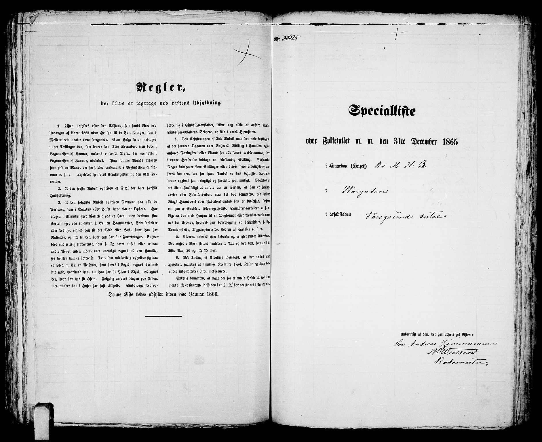 RA, 1865 census for Porsgrunn, 1865, p. 666