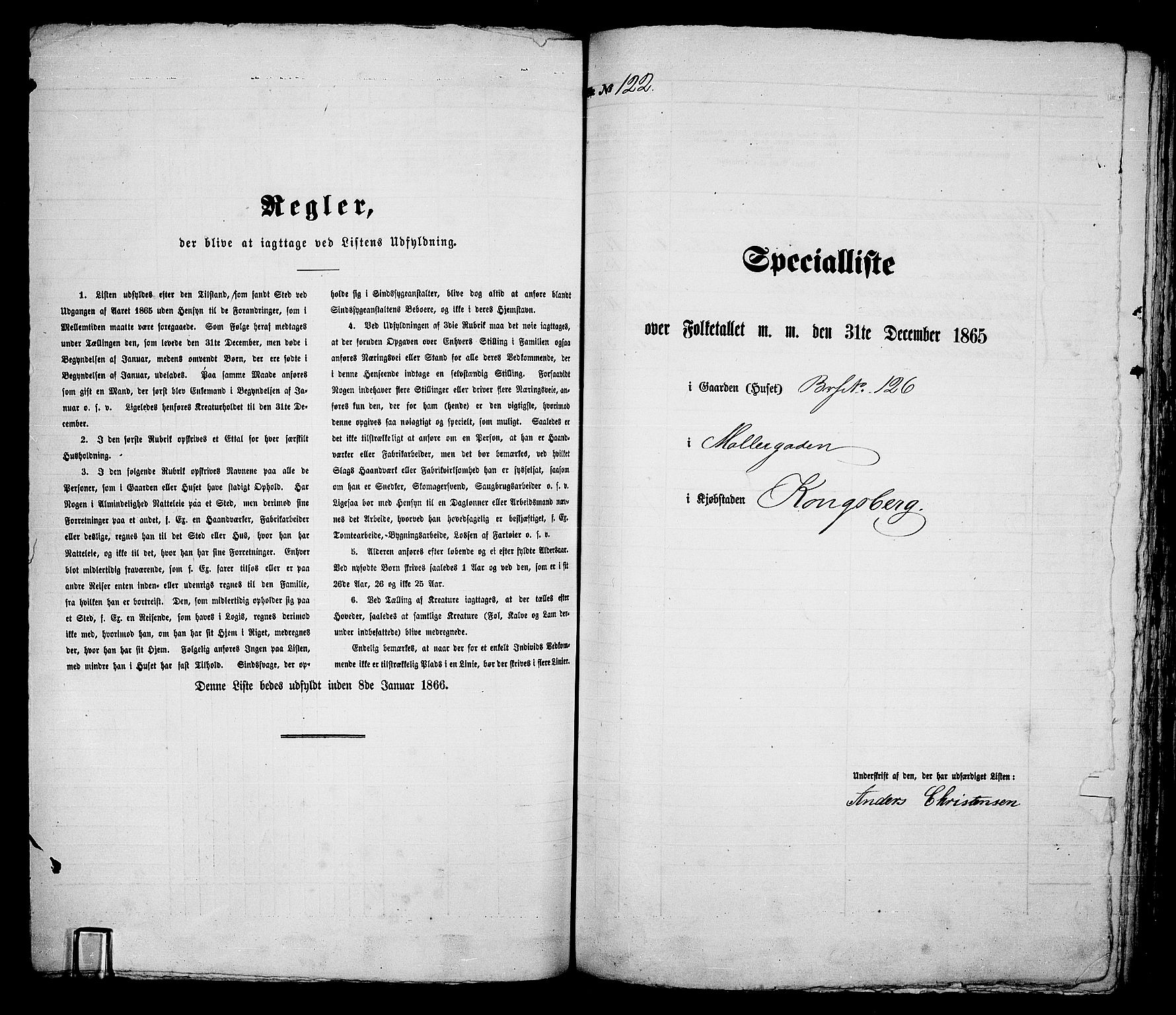 RA, 1865 census for Kongsberg/Kongsberg, 1865, p. 254