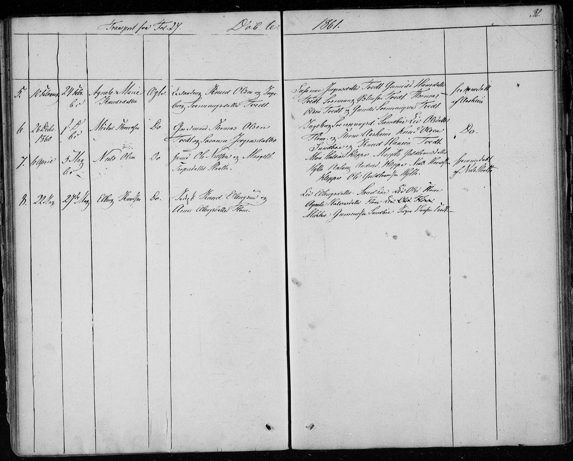 Lunde kirkebøker, AV/SAKO-A-282/F/Fb/L0001: Parish register (official) no. II 1, 1845-1861, p. 32