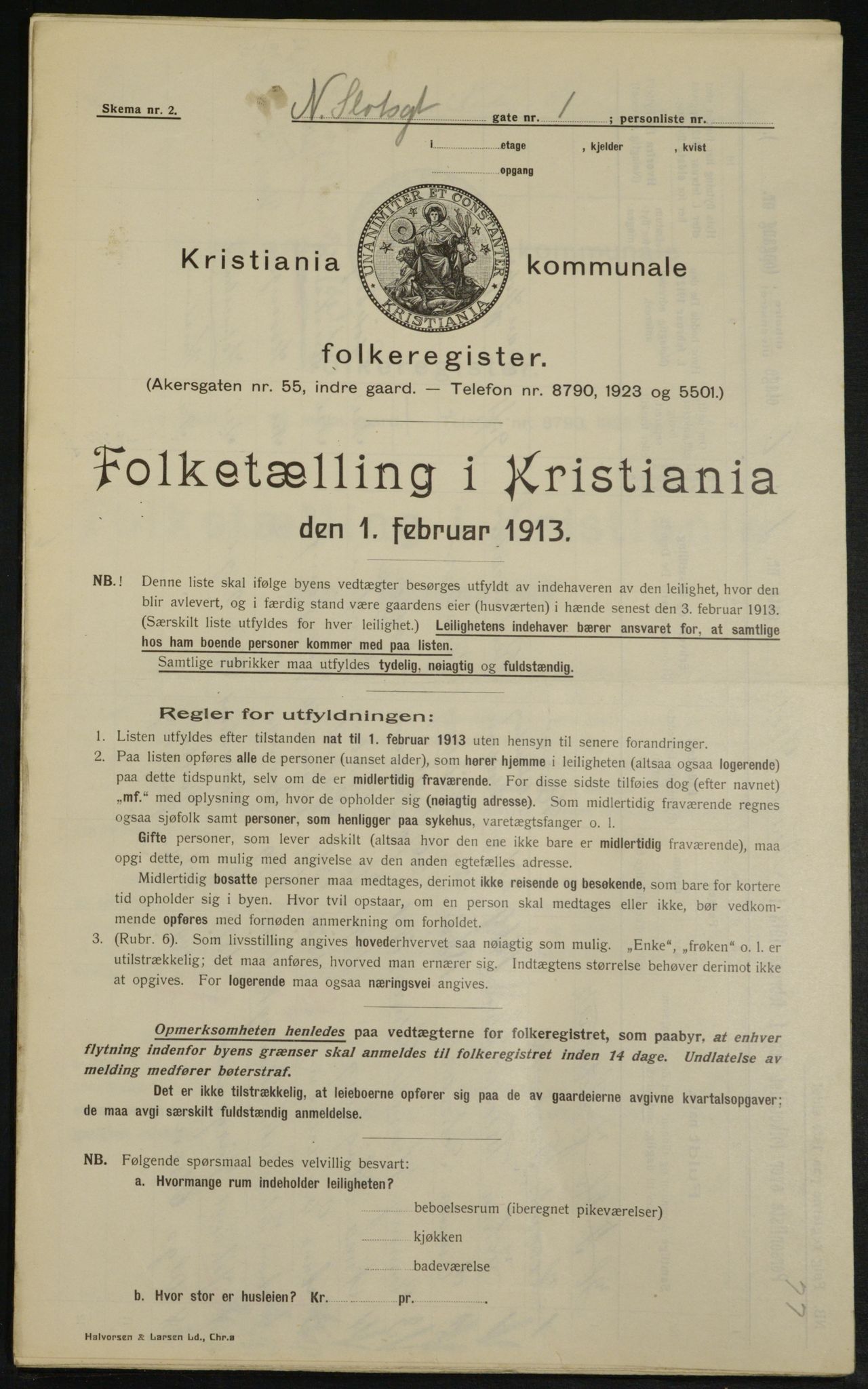 OBA, Municipal Census 1913 for Kristiania, 1913, p. 69409