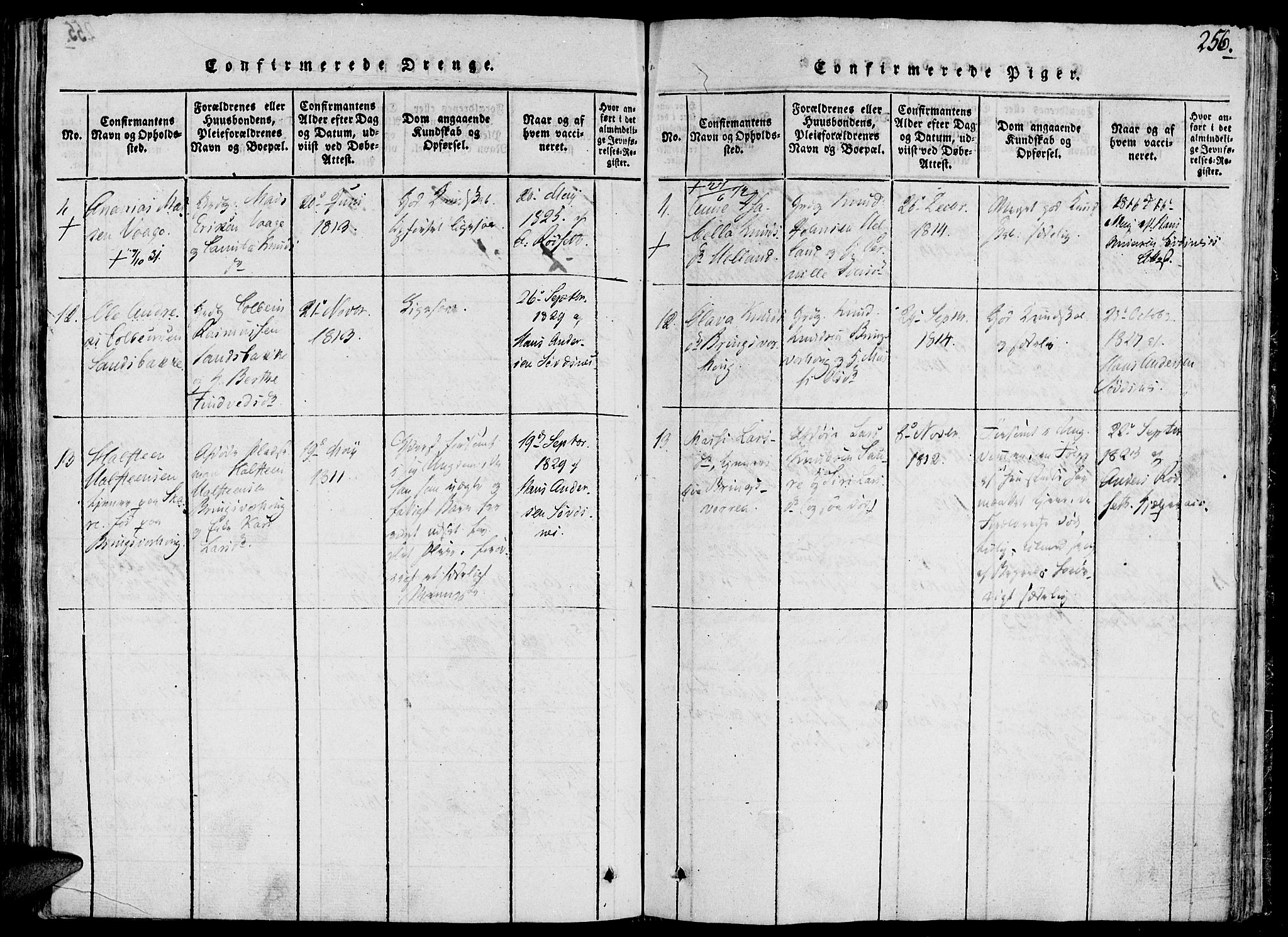 Ministerialprotokoller, klokkerbøker og fødselsregistre - Møre og Romsdal, AV/SAT-A-1454/503/L0033: Parish register (official) no. 503A01, 1816-1841, p. 256