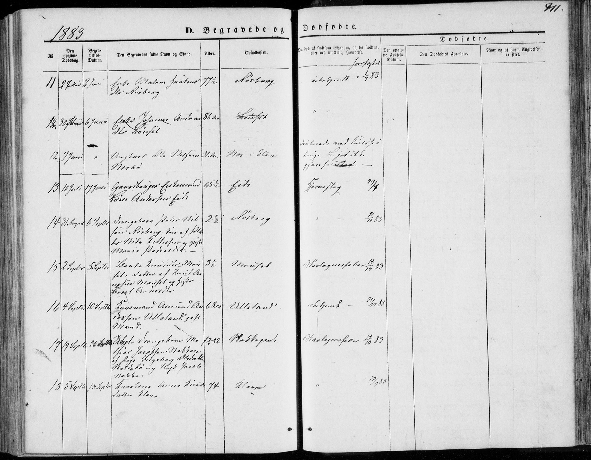 Ministerialprotokoller, klokkerbøker og fødselsregistre - Møre og Romsdal, AV/SAT-A-1454/557/L0681: Parish register (official) no. 557A03, 1869-1886, p. 411