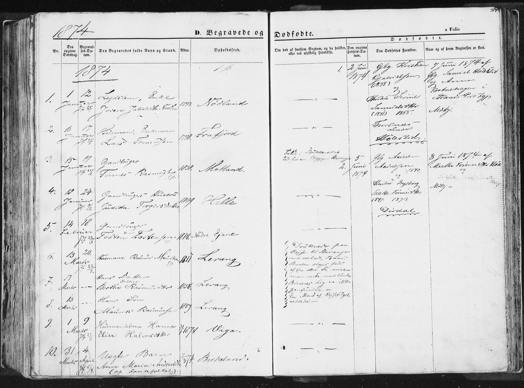 Høgsfjord sokneprestkontor, SAST/A-101624/H/Ha/Haa/L0001: Parish register (official) no. A 1, 1854-1875, p. 314